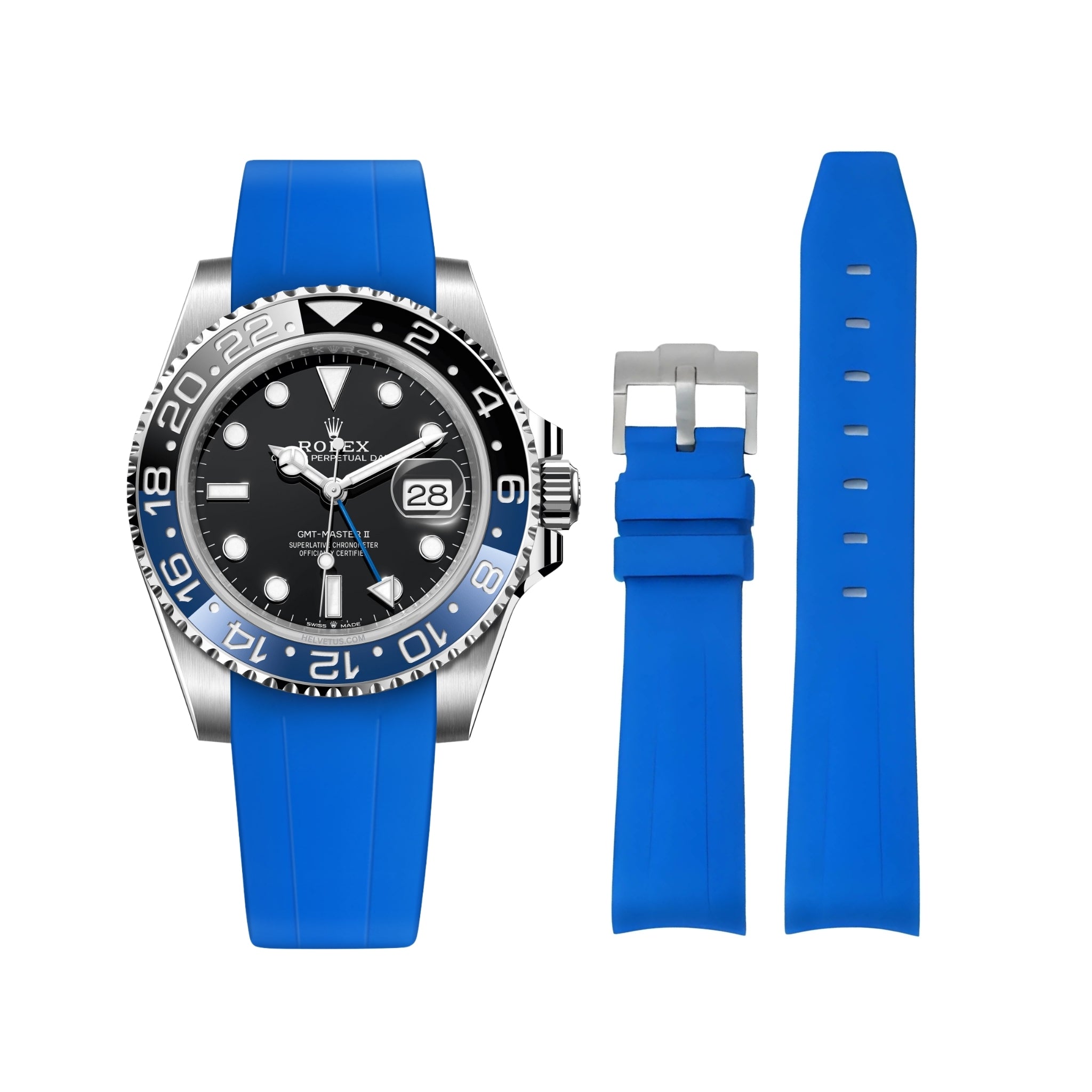 Kautschukarmband für Rolex GMT - Master II – Blau - Helvetus DE