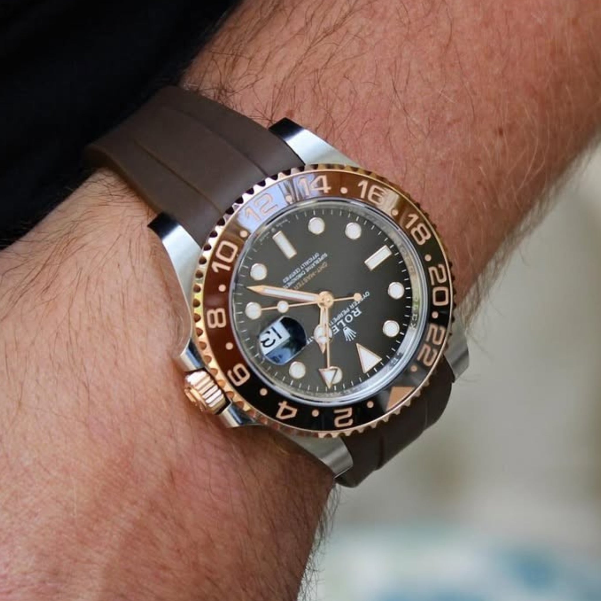 Kautschukarmband für Rolex GMT - Master II – Braun - Helvetus DE