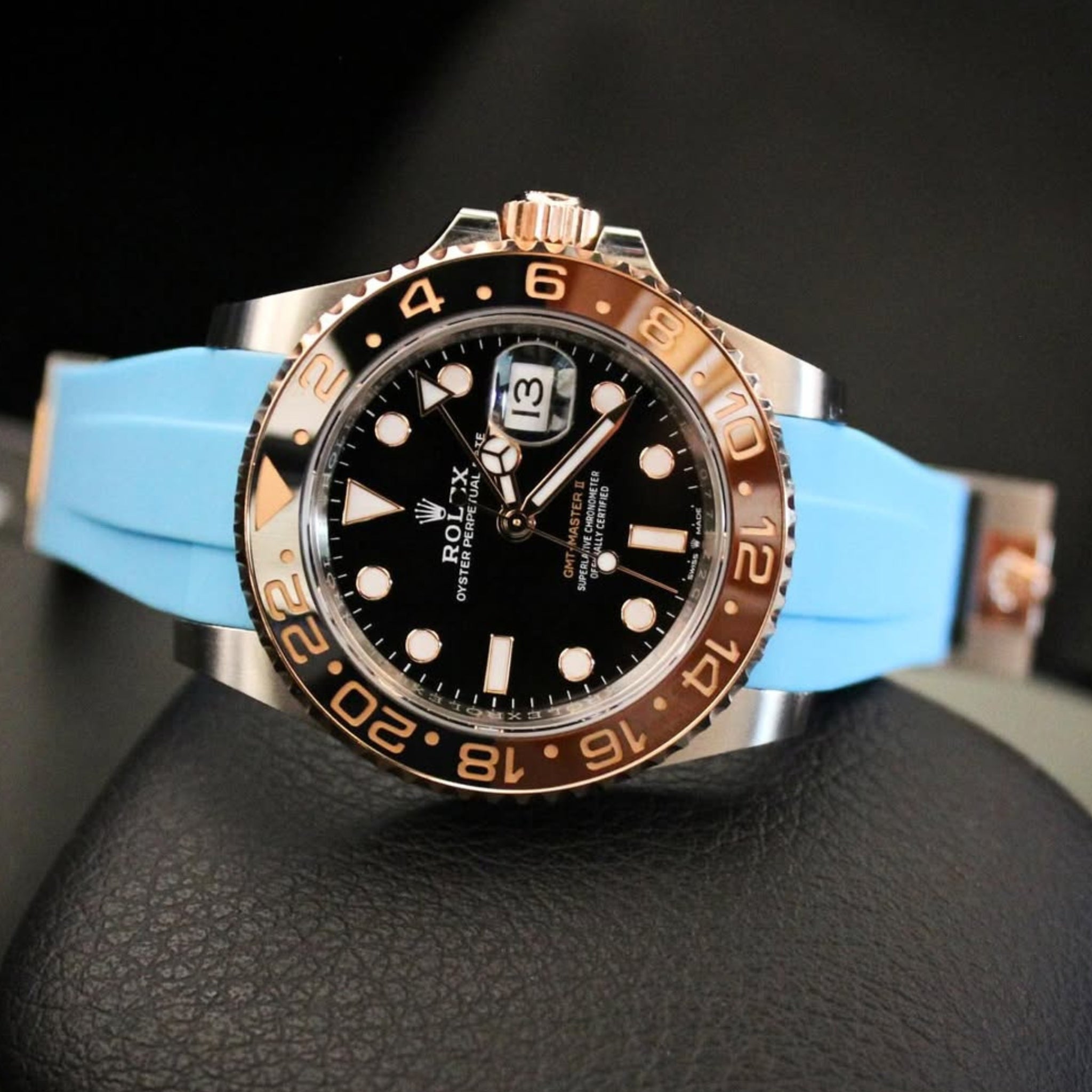 Kautschukarmband für Rolex GMT - Master II – Hell Blau - Helvetus DE