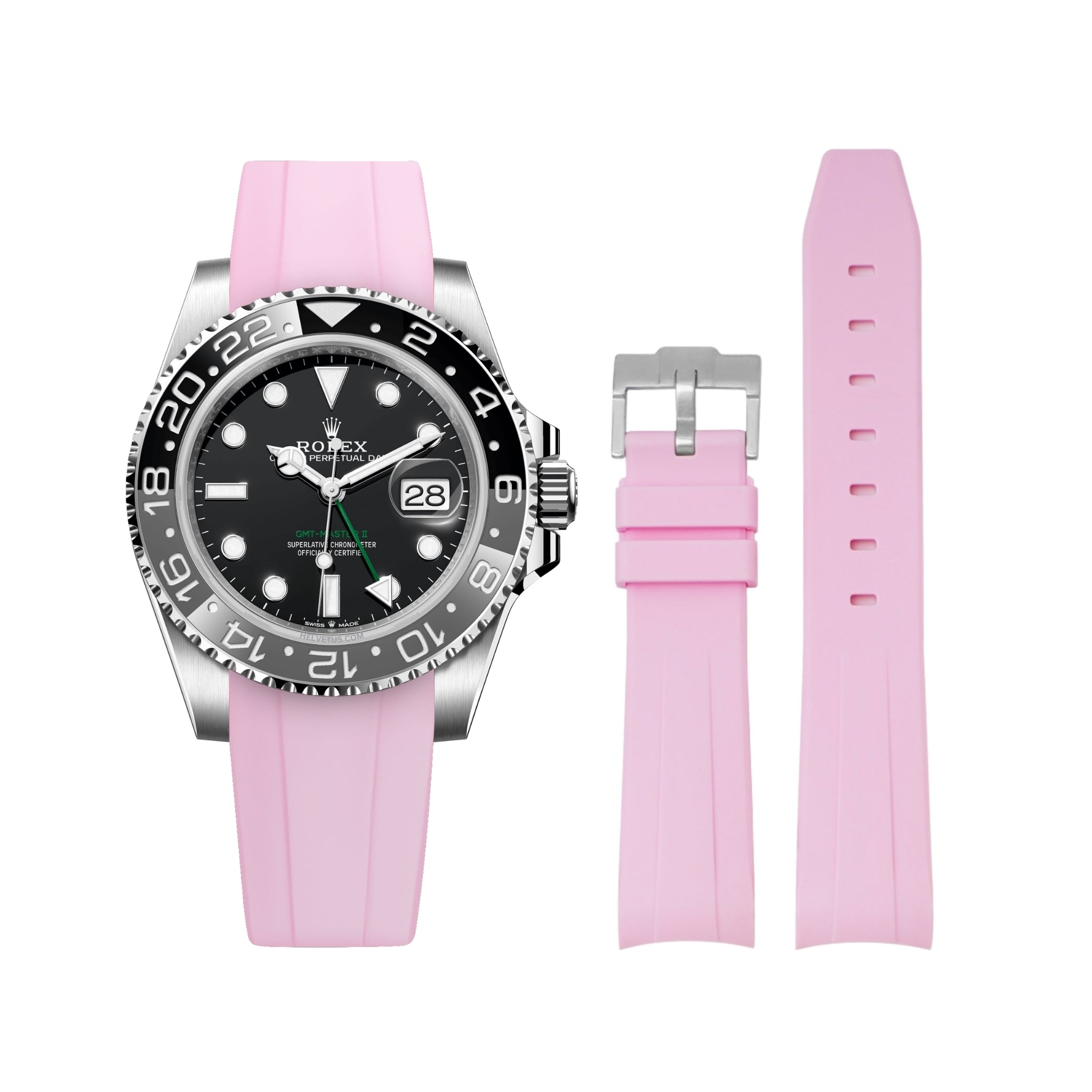 Kautschukarmband für Rolex GMT - Master II – Pink - Helvetus DE