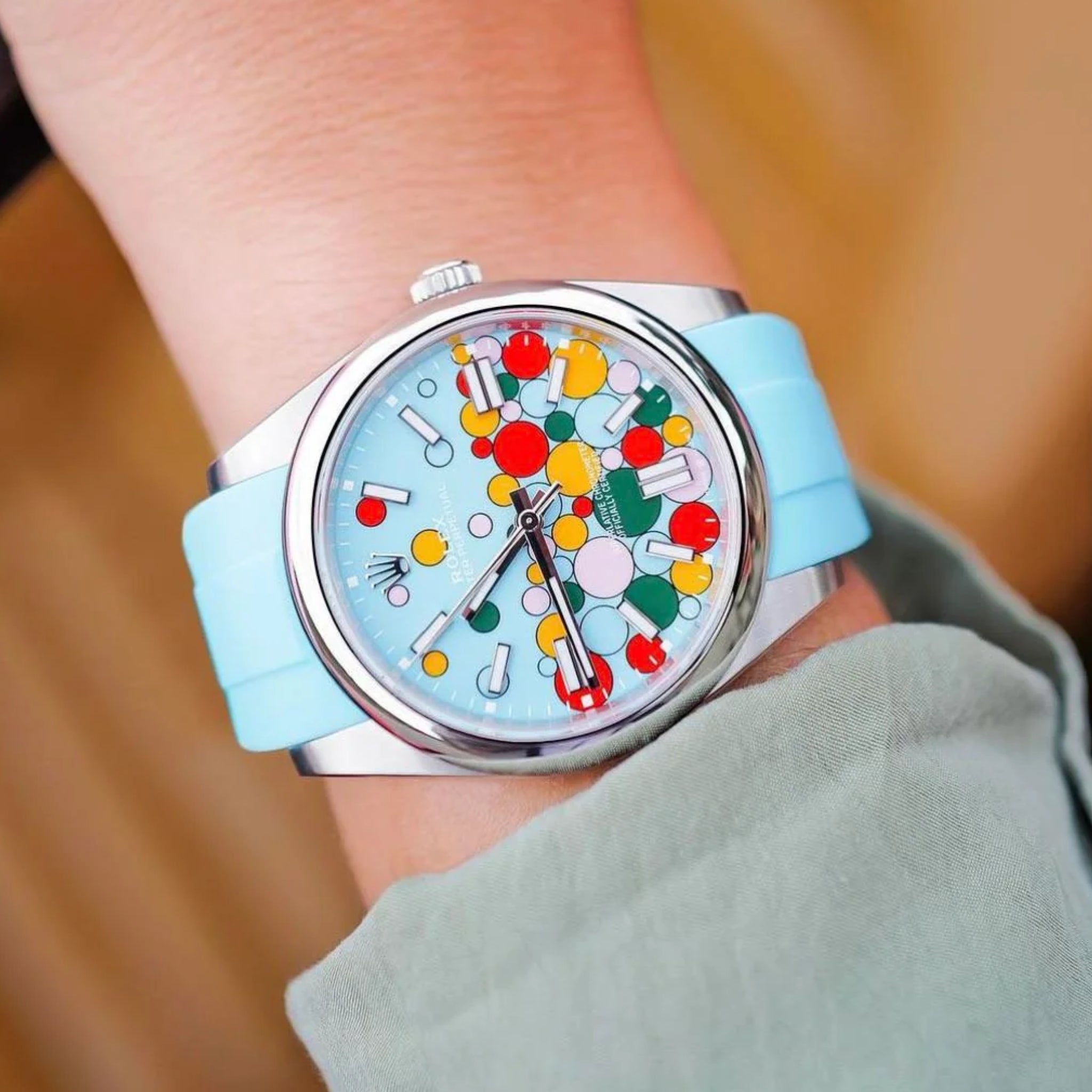 Kautschukarmband für Rolex Oyster Perpetual 41mm – Baby Blau - Helvetus DE