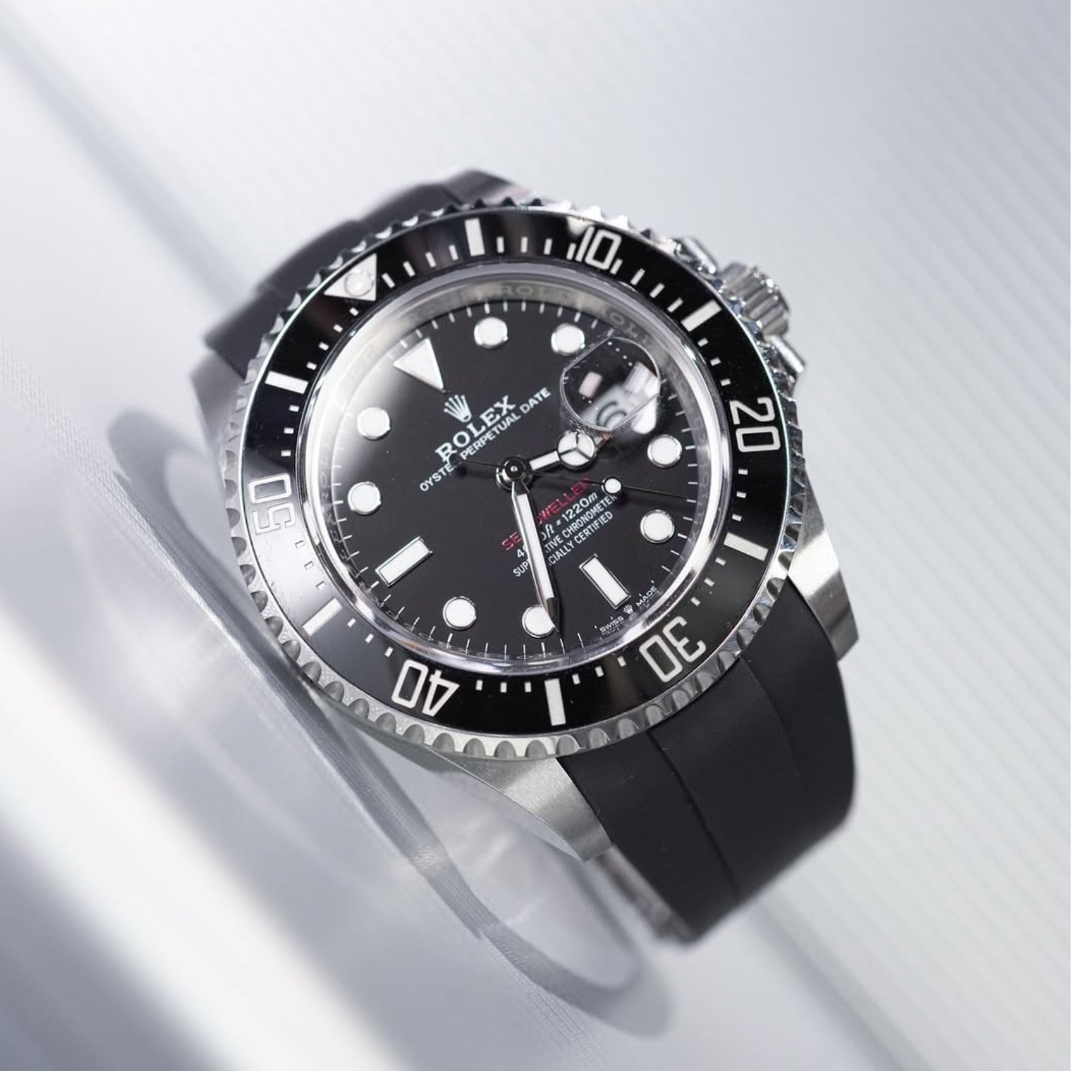 Kautschukarmband für Rolex Sea - Dweller – Schwarz - Helvetus DE