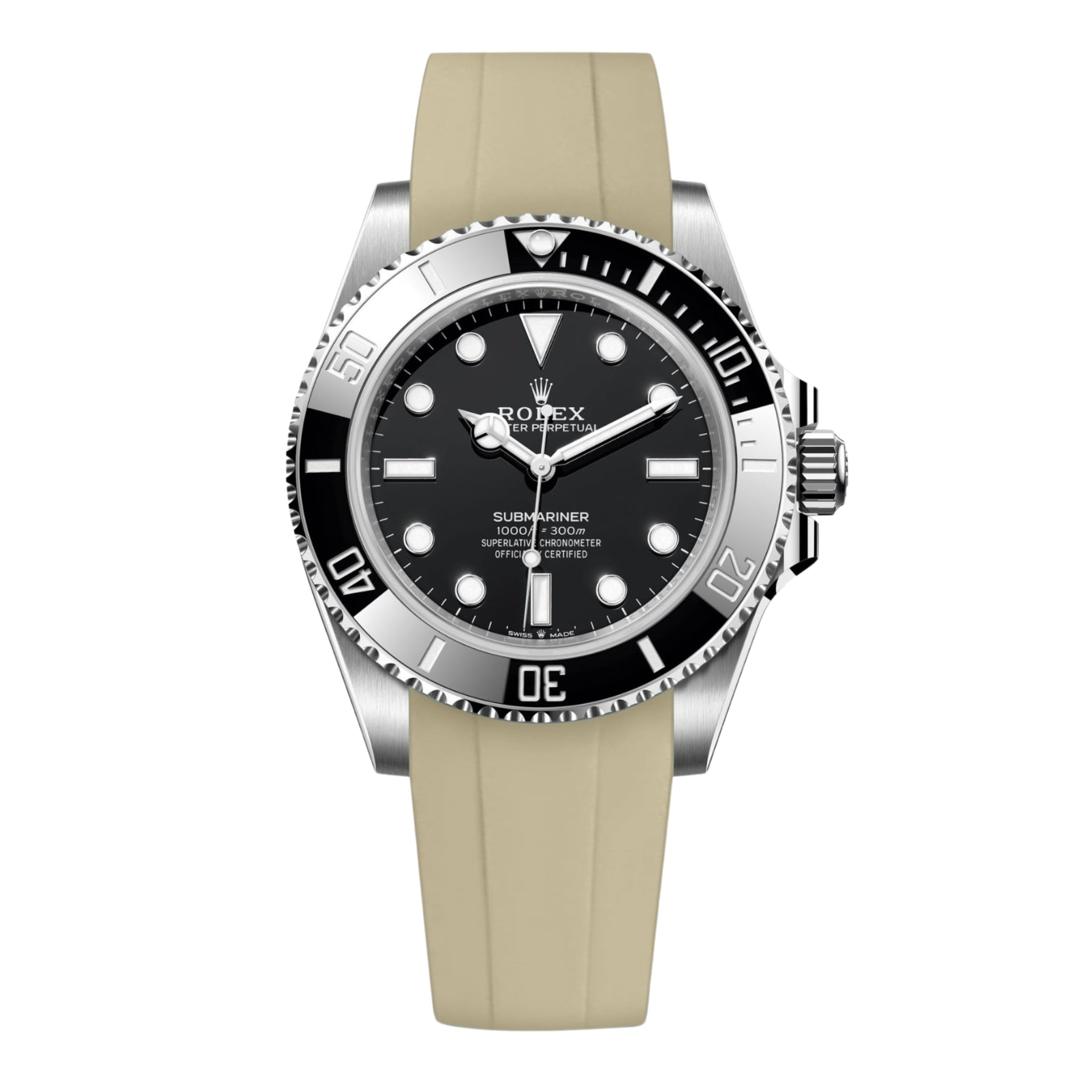 Kautschukarmband – für Rolex Submariner – Beige - Helvetus DE