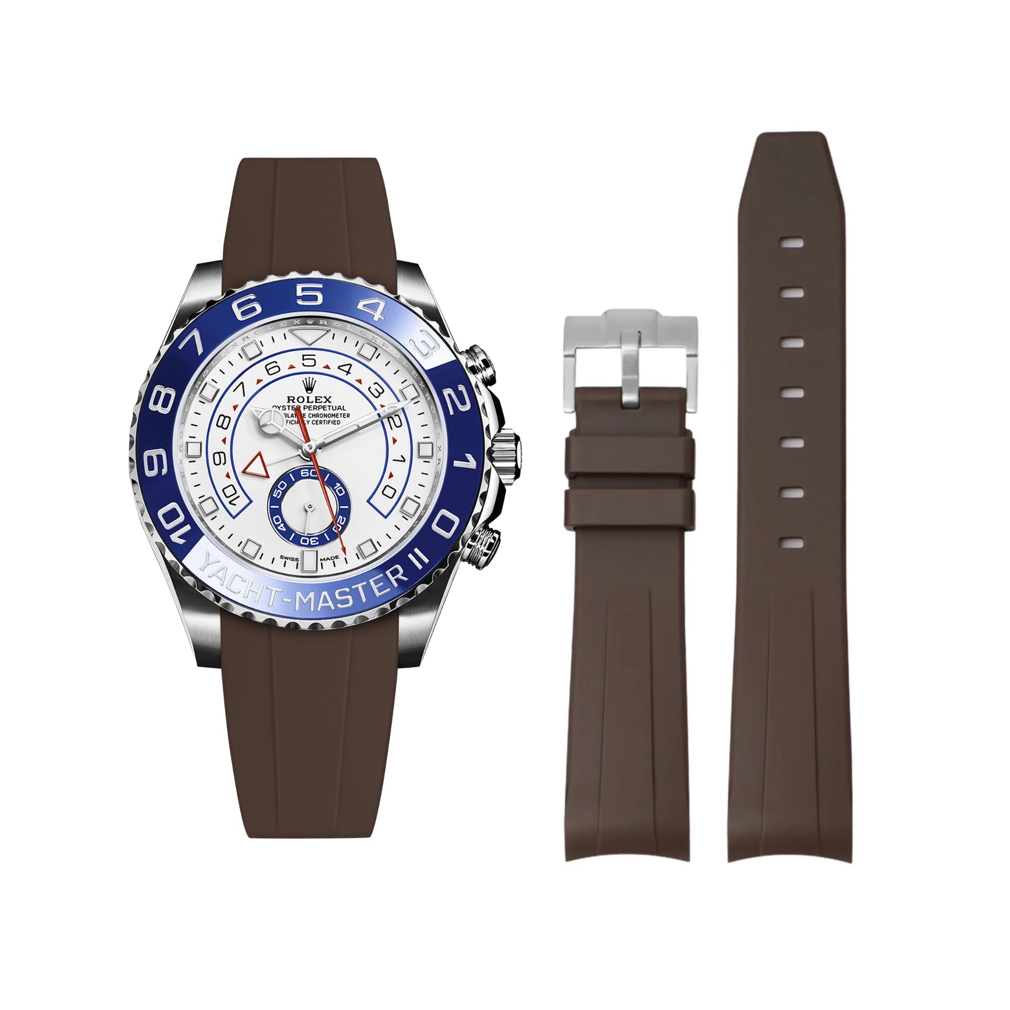 Kautschukarmband für Rolex Yacht - Master II – Braun - Helvetus DE