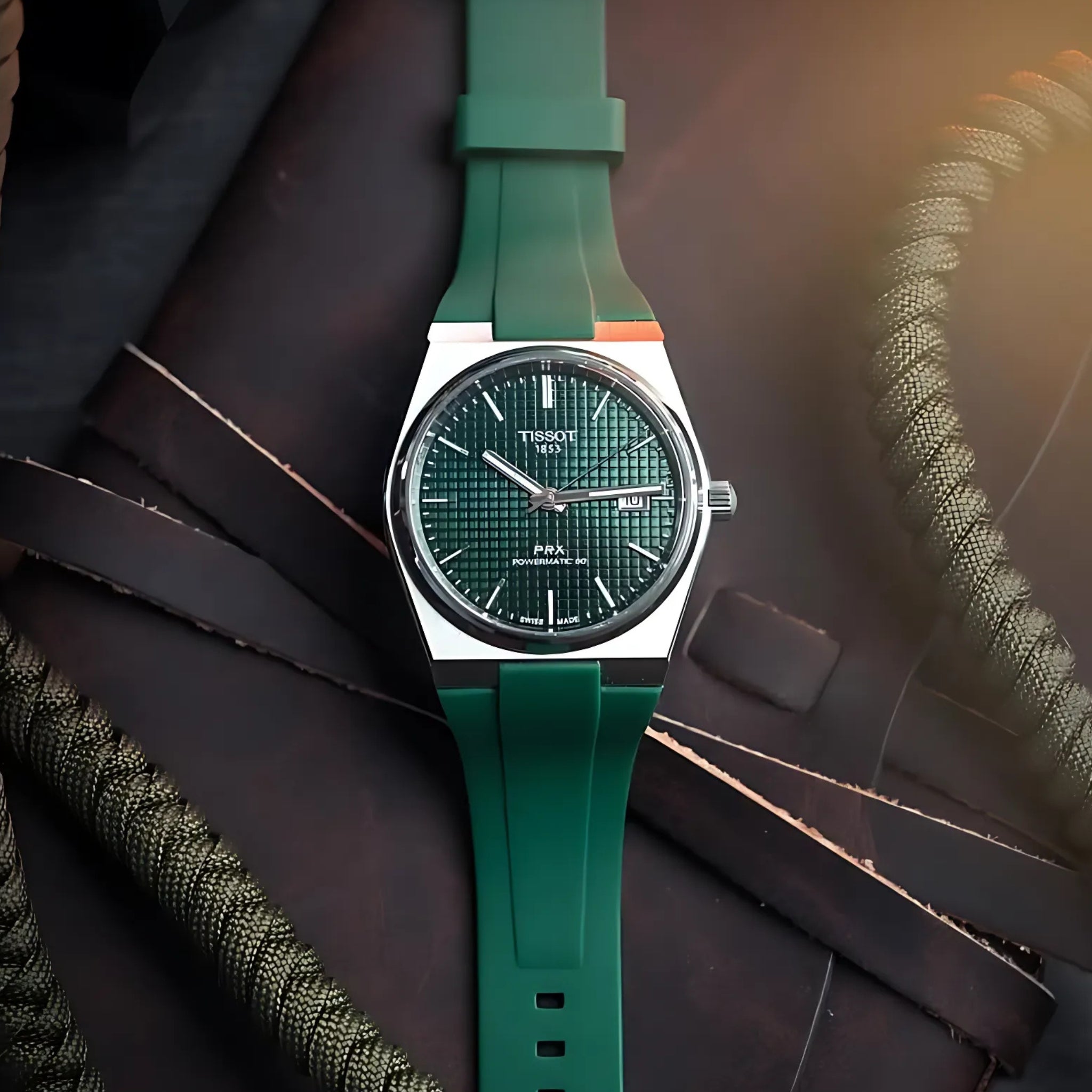 Kautschukarmband – Für Tissot PRX – Grün - Helvetus DE