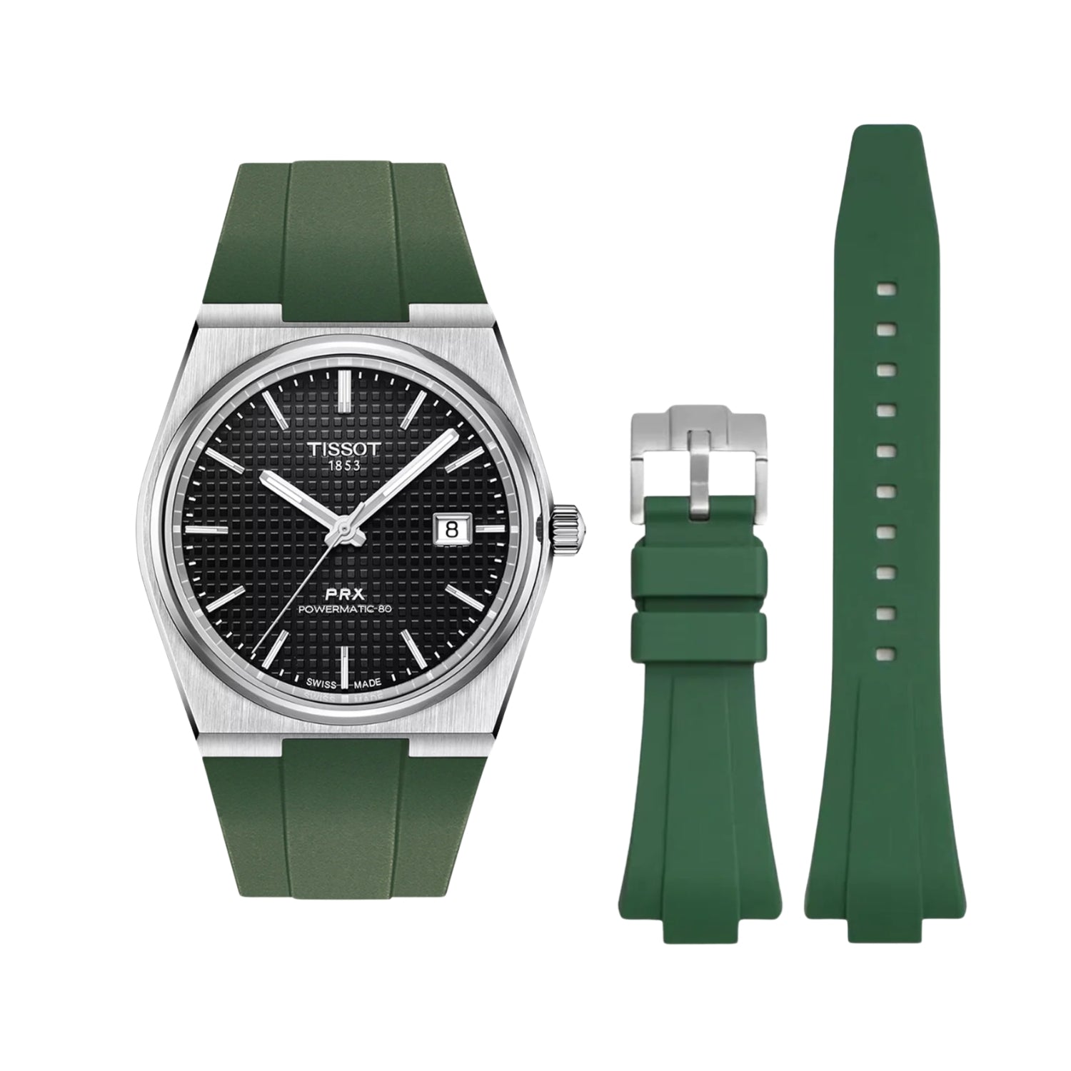 Kautschukarmband – Für Tissot PRX – Grün - Helvetus DE