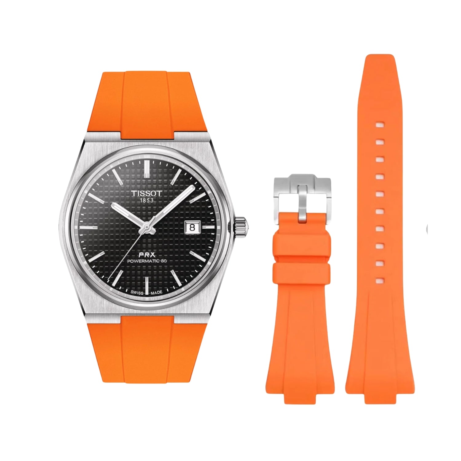 Kautschukarmband – Für Tissot PRX – Orange - Helvetus DE