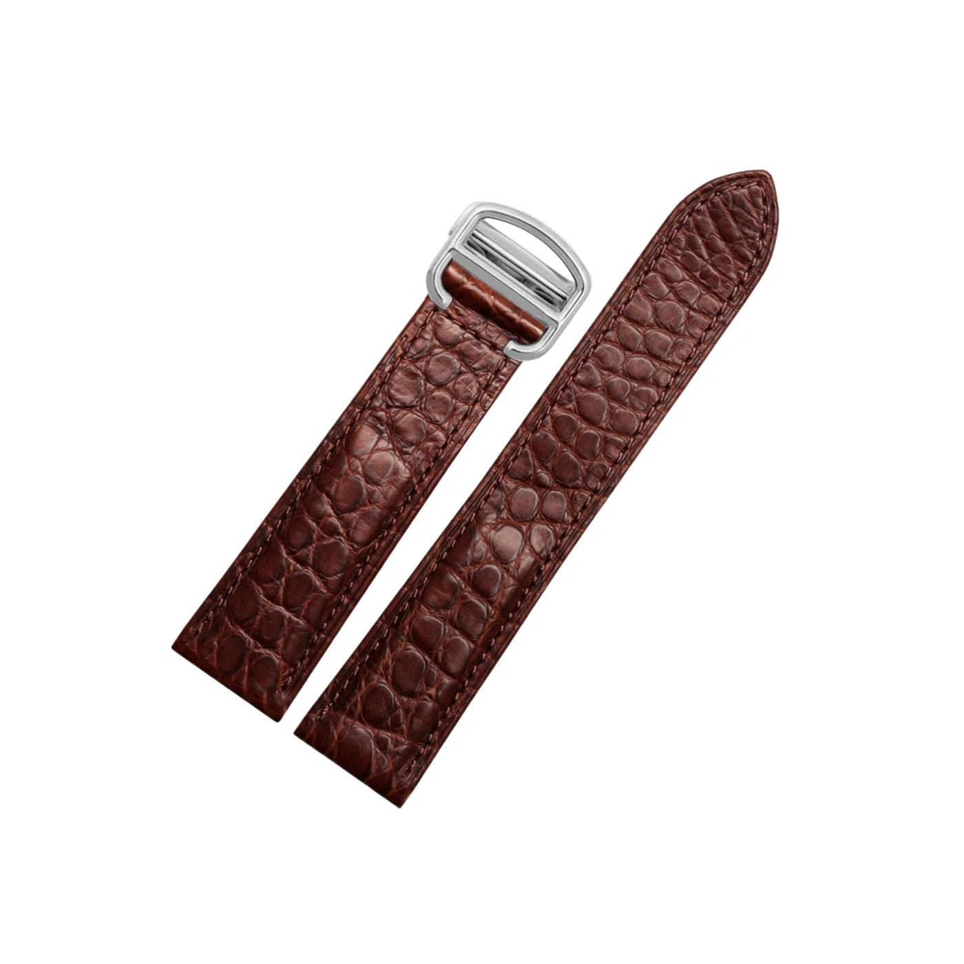 Krokodil Leder Armband - für Cartier Tank Solo - Braun - Helvetus DE