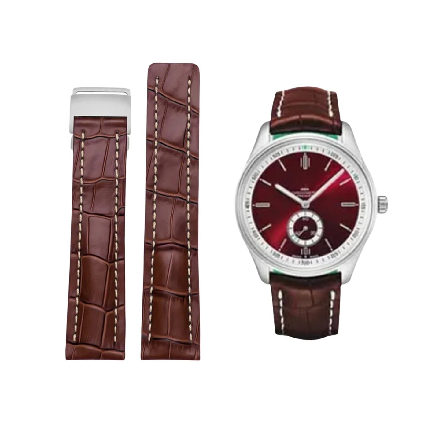 Leder Armband - für Breitling Uhren - Braun - Helvetus DE