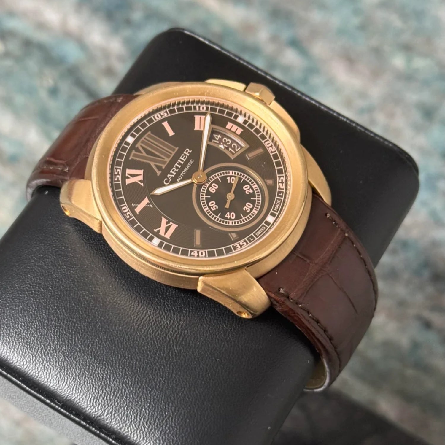 Leder Armband - für Cartier Calibre - Braun - Helvetus DE