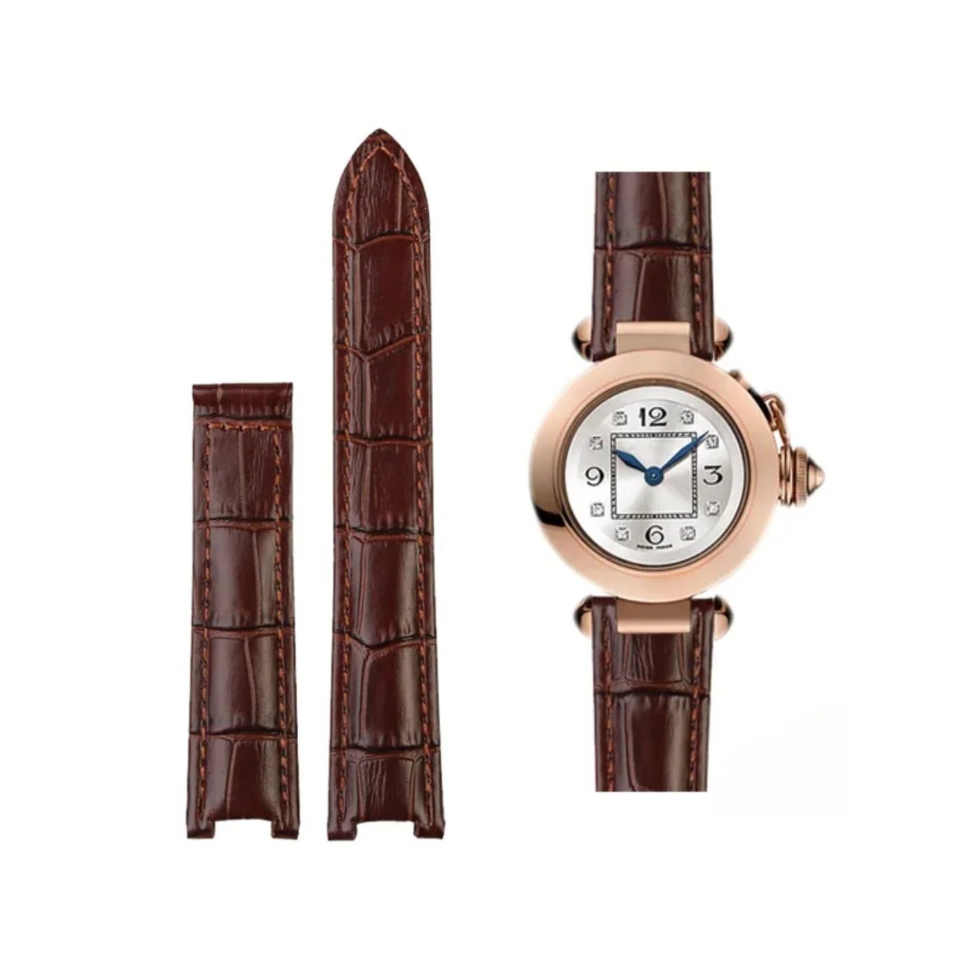 Leder Armband - fur Cartier Pasha - Braun - Helvetus DE