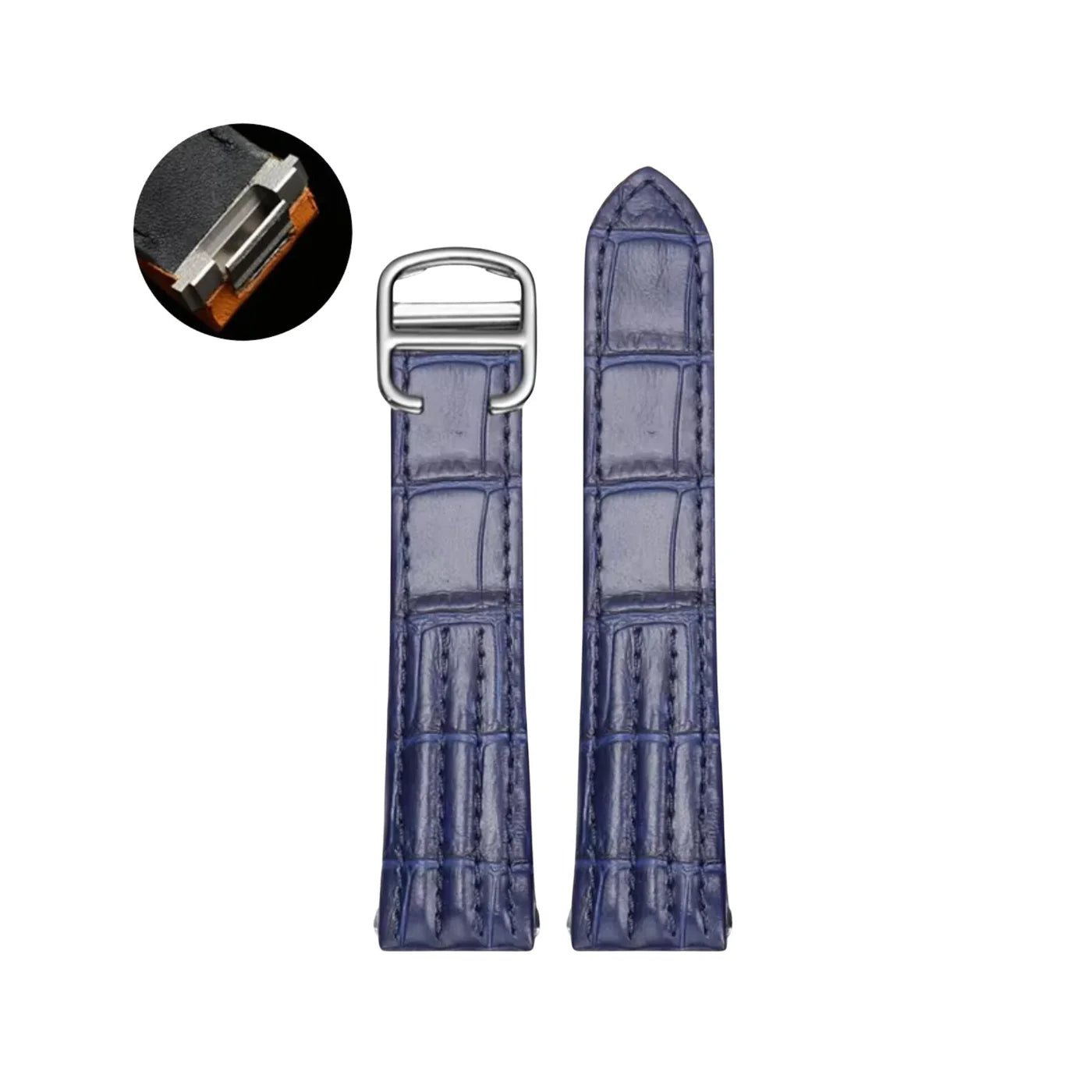 Leder Armband - fur Cartier Roadster - Blau - Helvetus DE