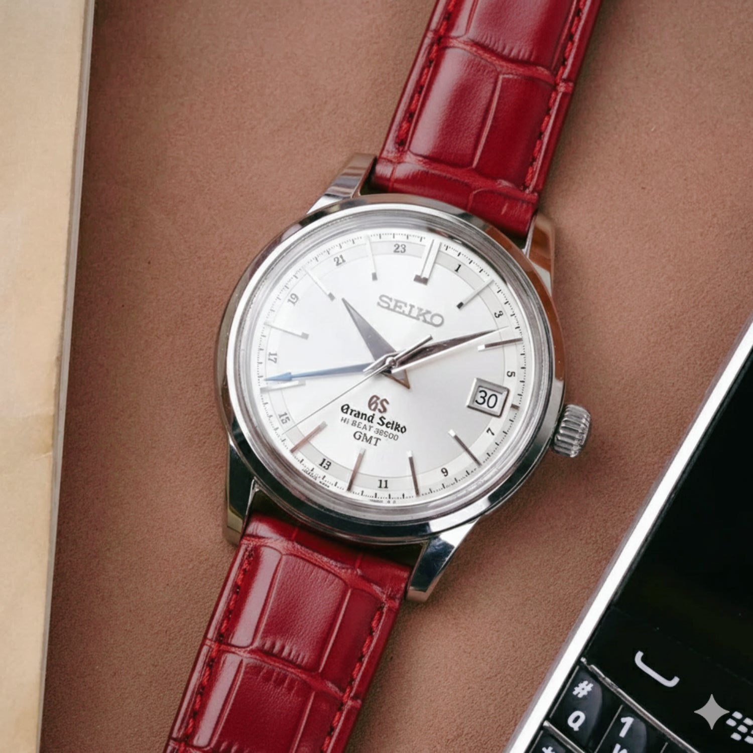 Pulseira de relógio em couro de crocodilo vermelho – Pulseira de substituição feita à mão – Helvetus®