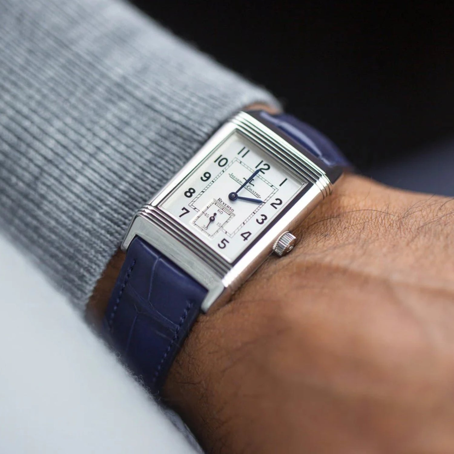 Alligator Leder Armband - Dunkel Blau - Alligator Muster - Helvetus DE