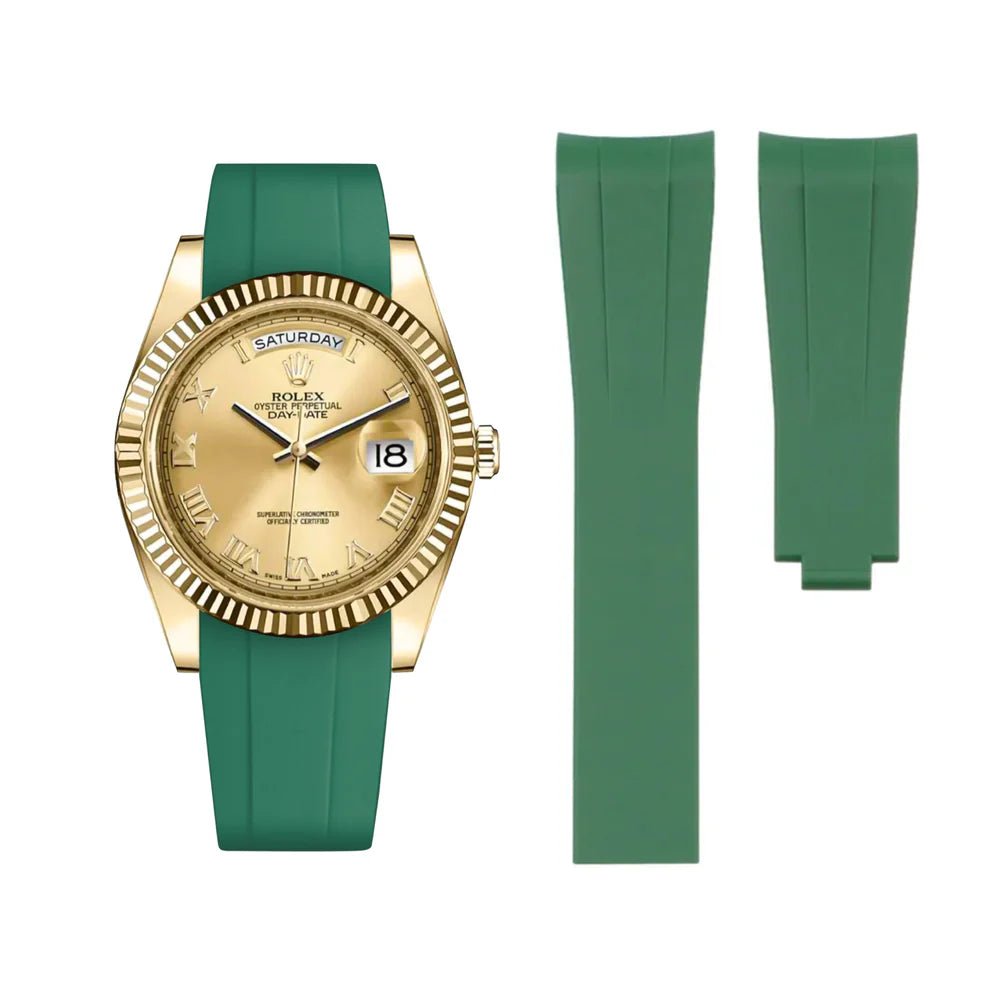 Faltschließe Kautschukarmband für Rolex Day - Date II 41mm – Grün - Helvetus DE