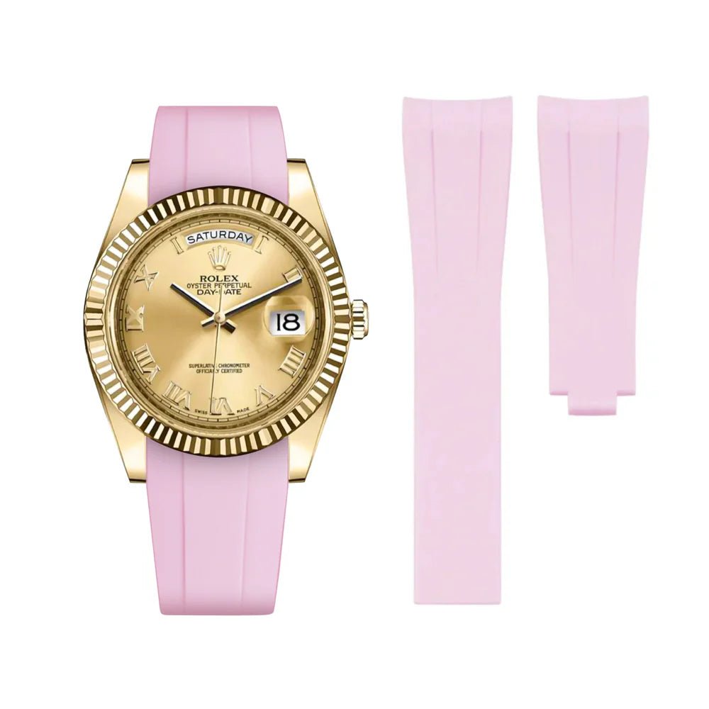 Faltschließe Kautschukarmband für Rolex Day - Date II 41mm – Pink - Helvetus DE