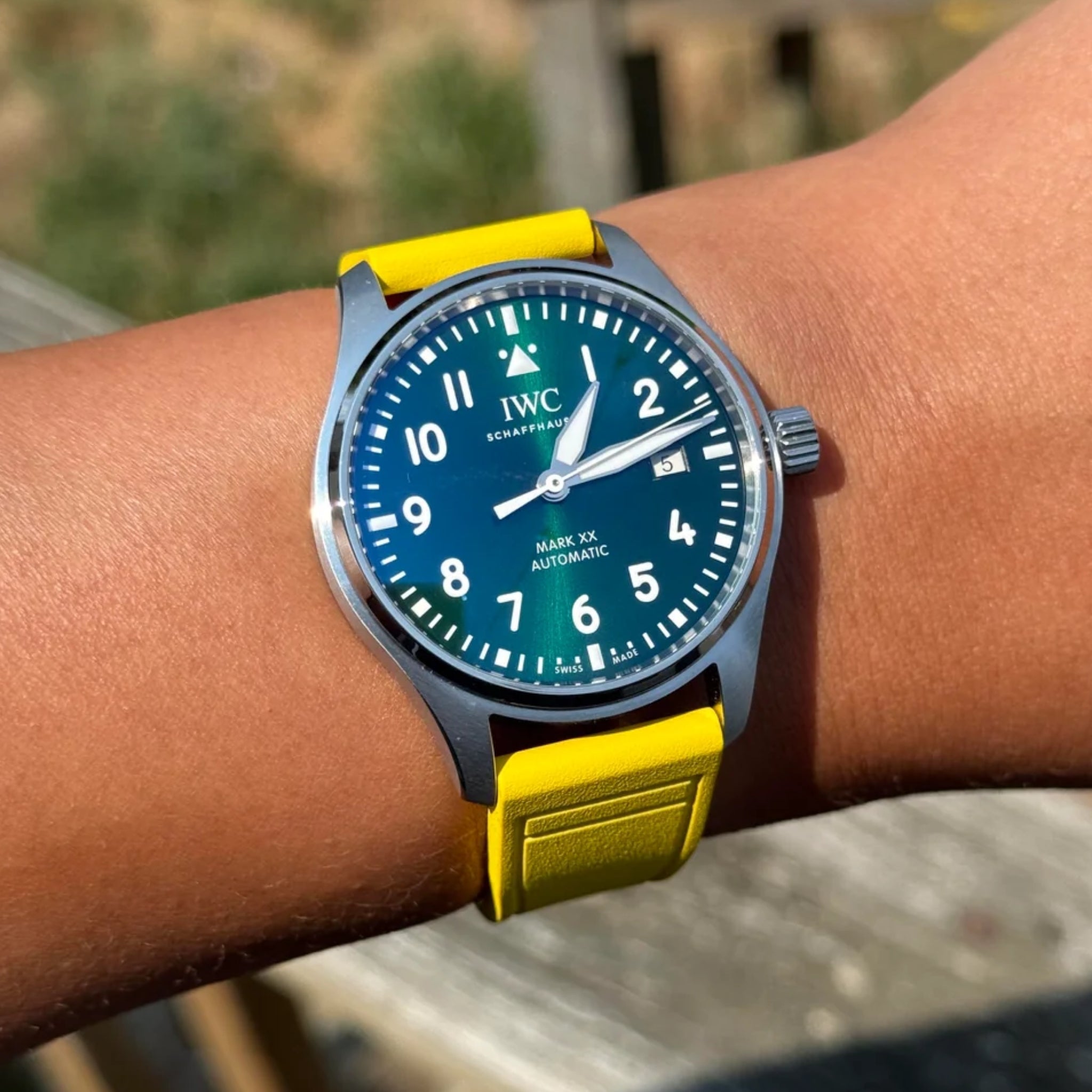 FKM Kautschukarmband – Für IWC Portugieser/Aquatimer/Alle Pilot Modelle/Portugieser/Portofino – Gelb - Helvetus DE