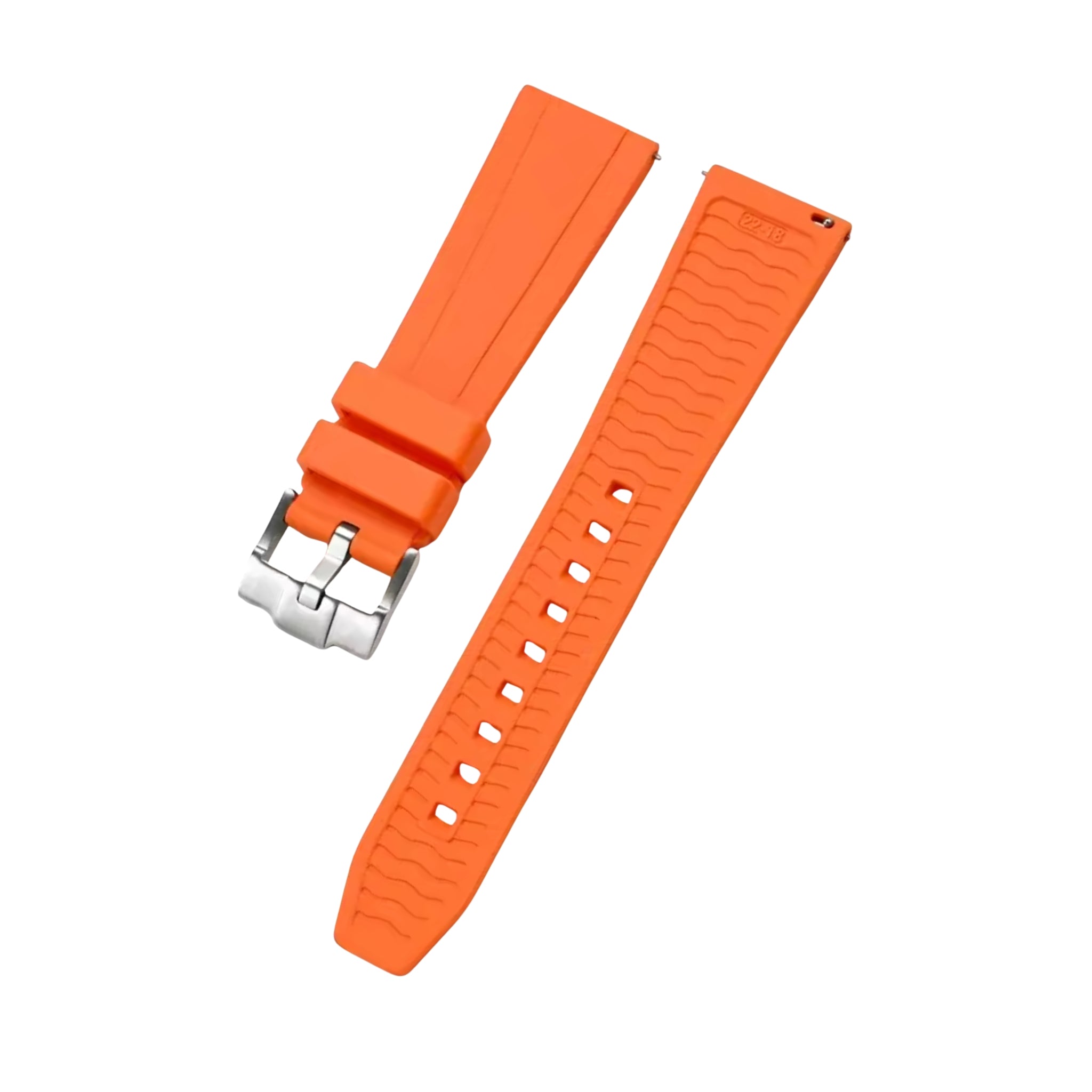 Gerades FKM Kautschukarmband – Universelle Passform – Orange (20mm / 22mm / 24mm) - Helvetus DE