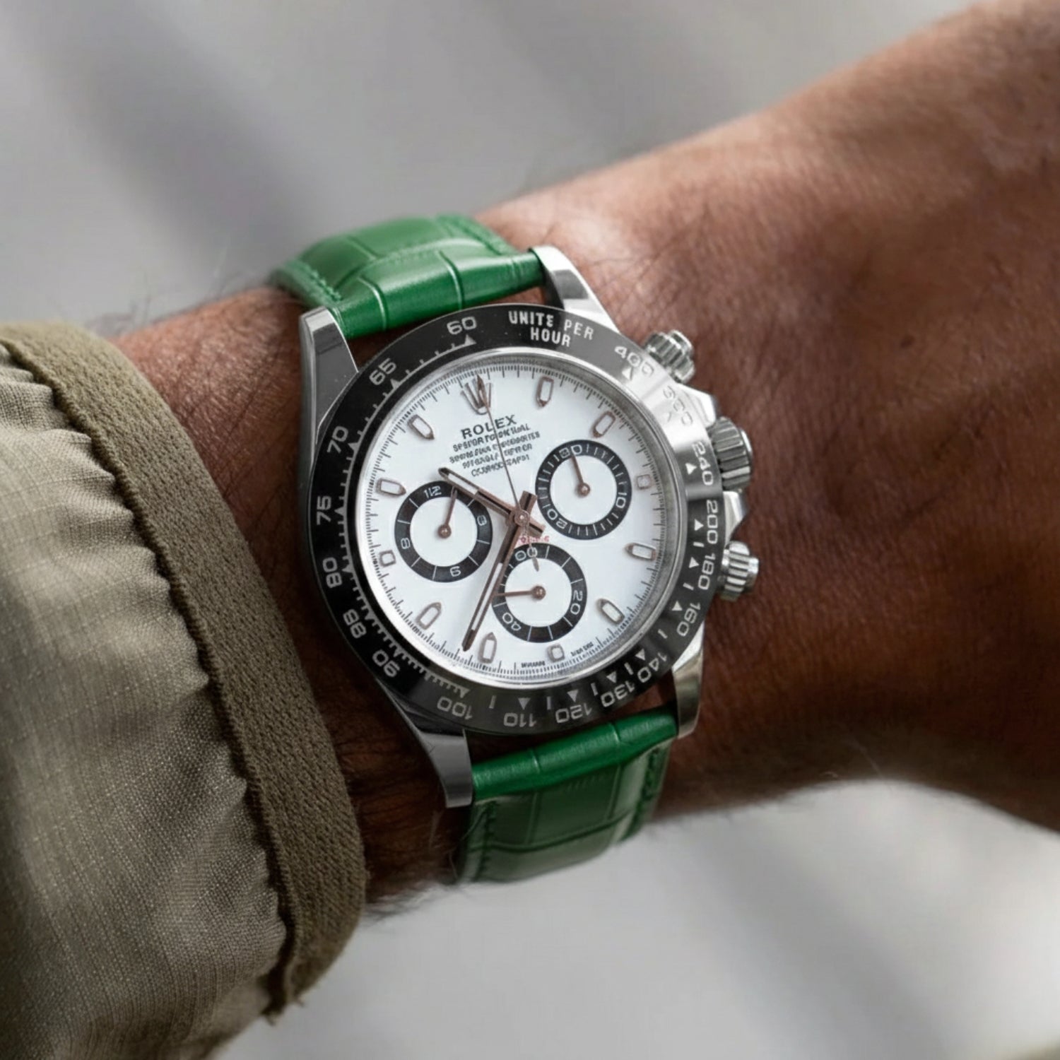 Pulseira de relógio em couro de crocodilo verde – Pulseira de substituição feita à mão – Helvetus®