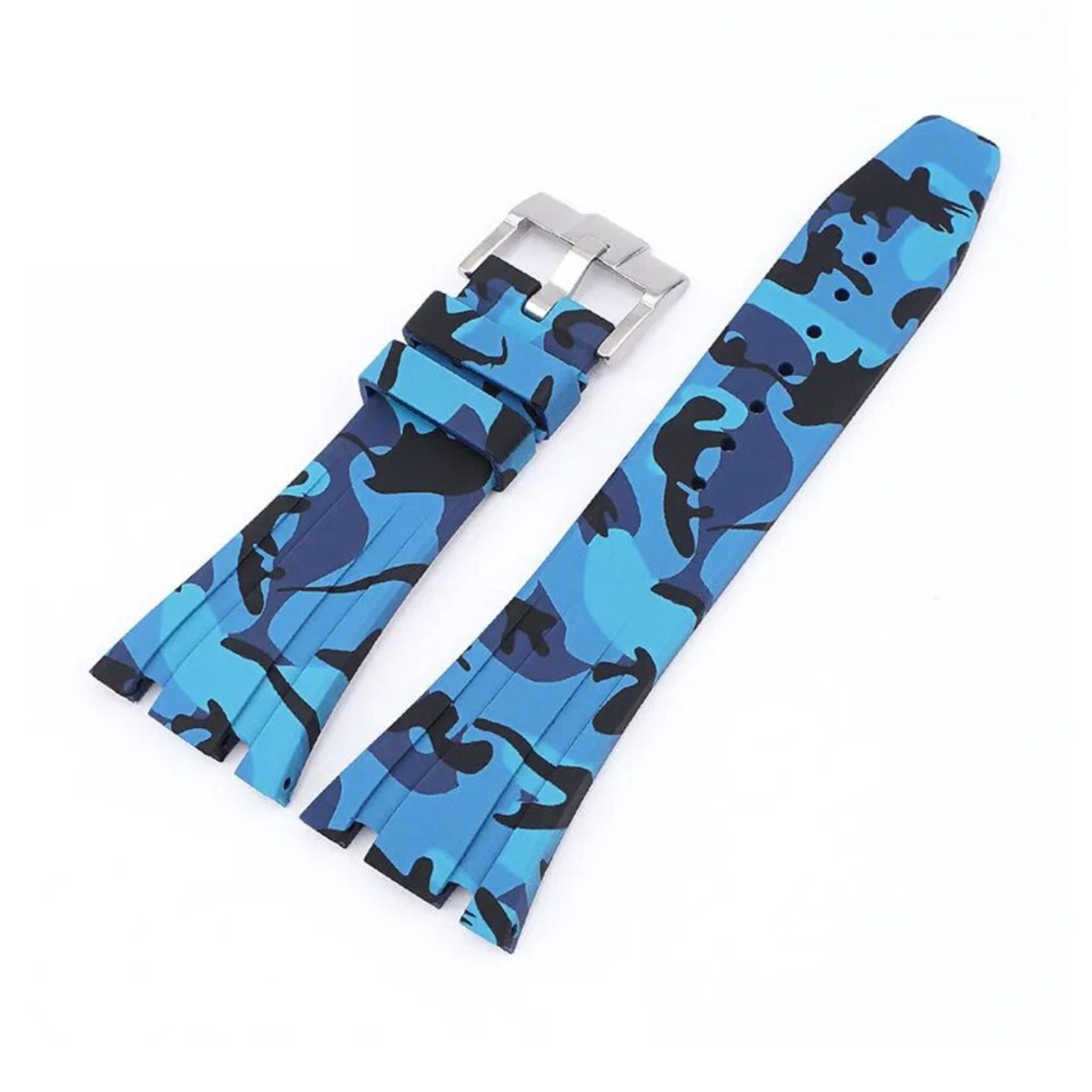 Kautschuk Armband - fur alle AP Royal Oak 41mm - Blau Camouflage - Helvetus DE