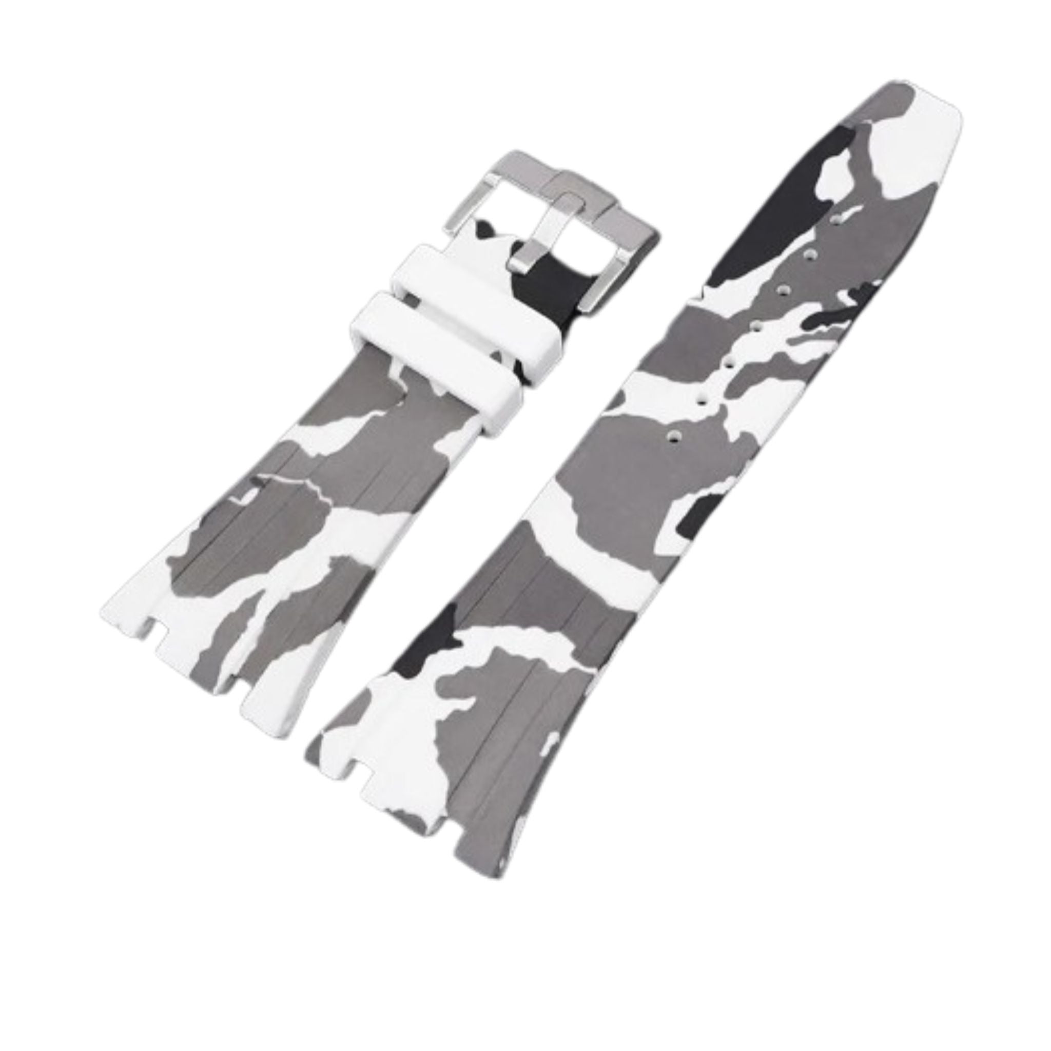 Kautschuk Armband - fur alle AP Royal Oak 41mm - Weiss Camouflage - Helvetus DE