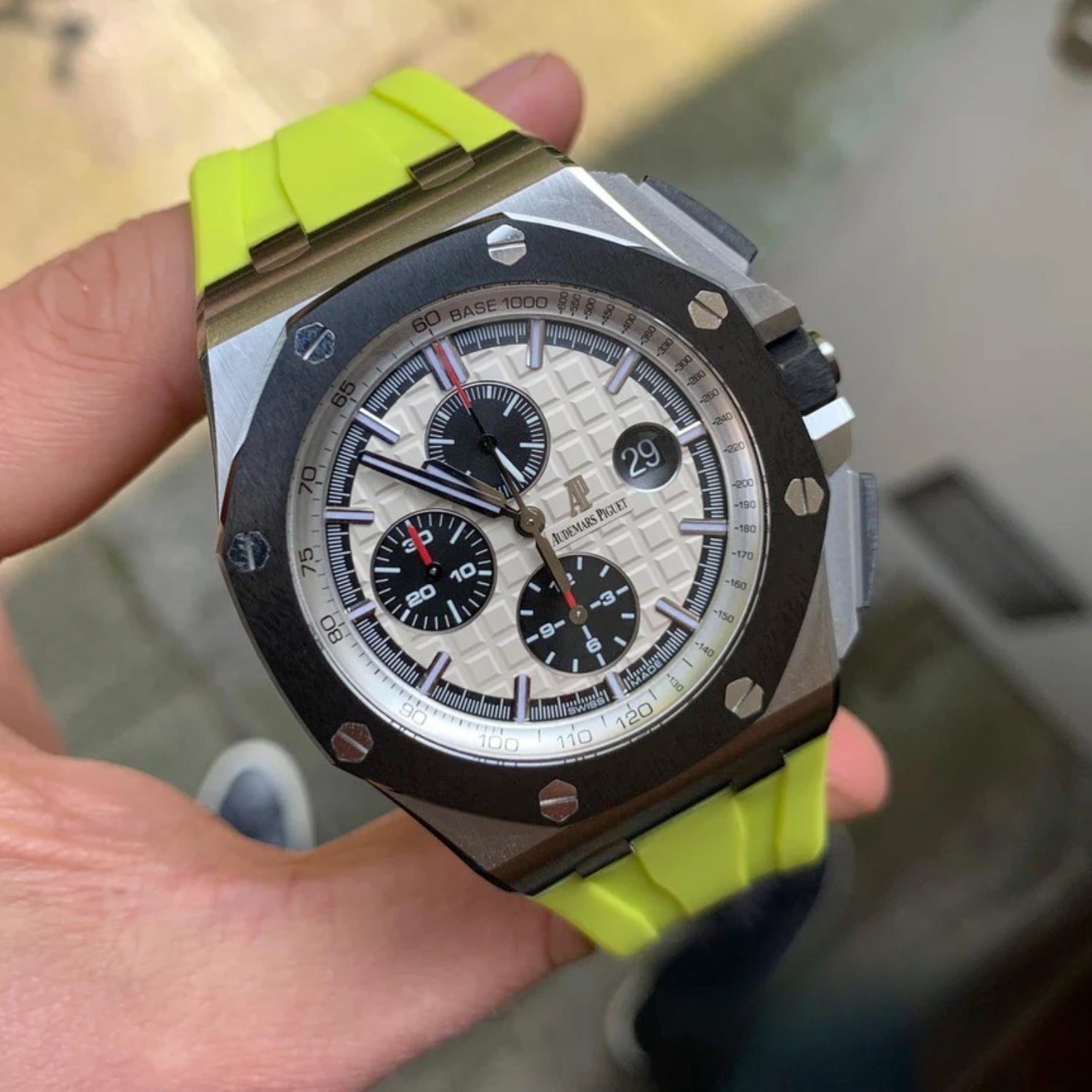 Kautschuk Armband - für alle Audemars Piguet Offshore 44mm - Hell Grün - Helvetus DE