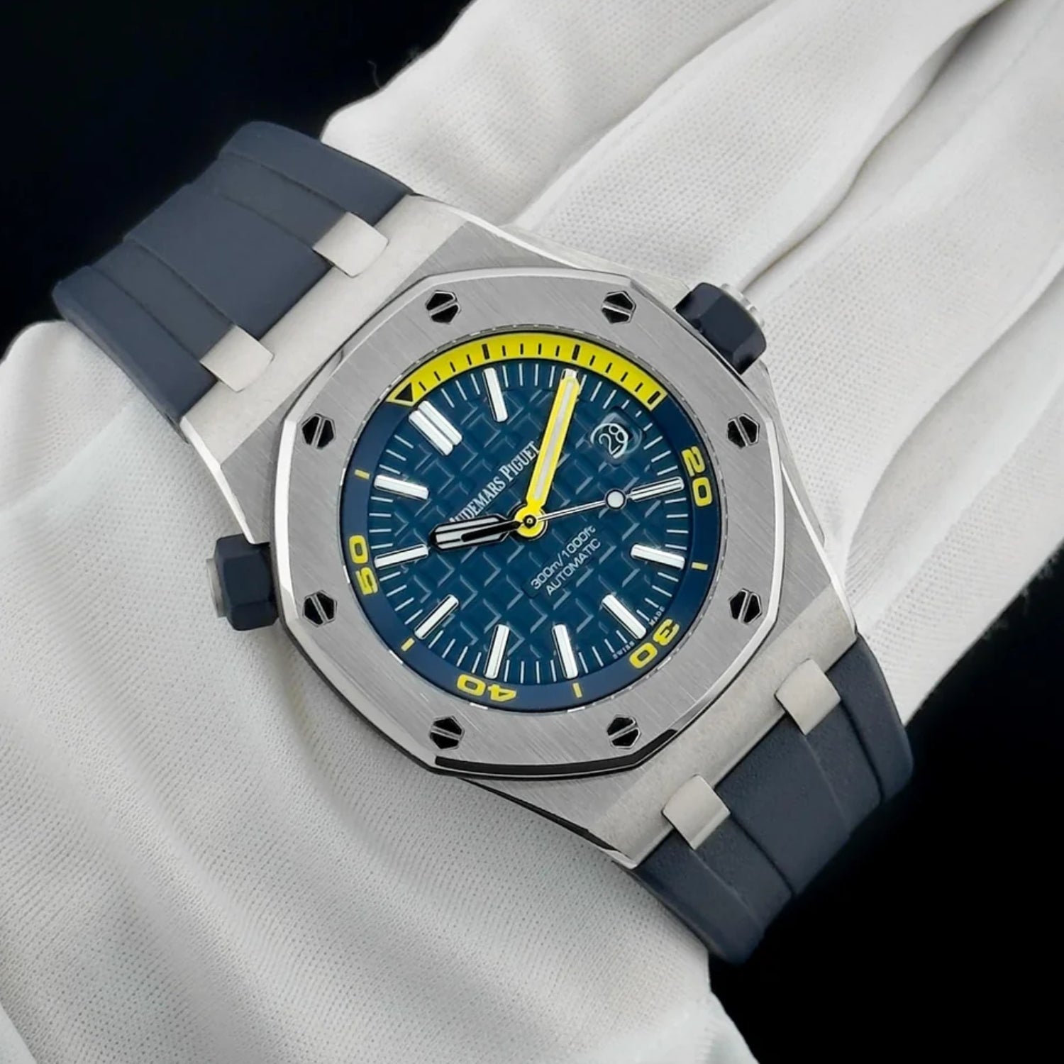 Kautschuk Armband - für alle Audemars Piguet Offshore Diver - Dunkel Blau - Helvetus DE