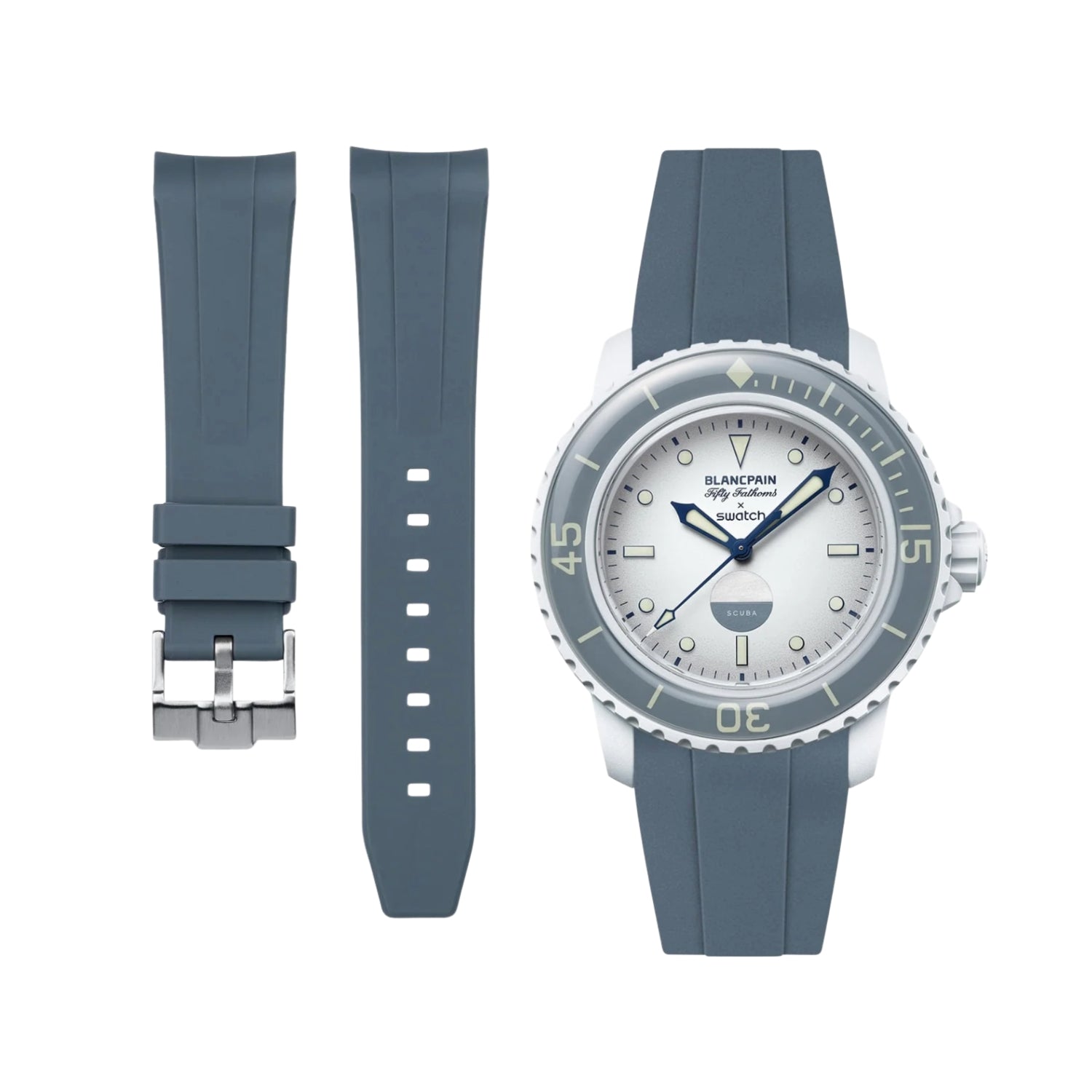 Kautschuk Armband für Blancpain X Swatch - Antarctic Ocean - Helvetus DE