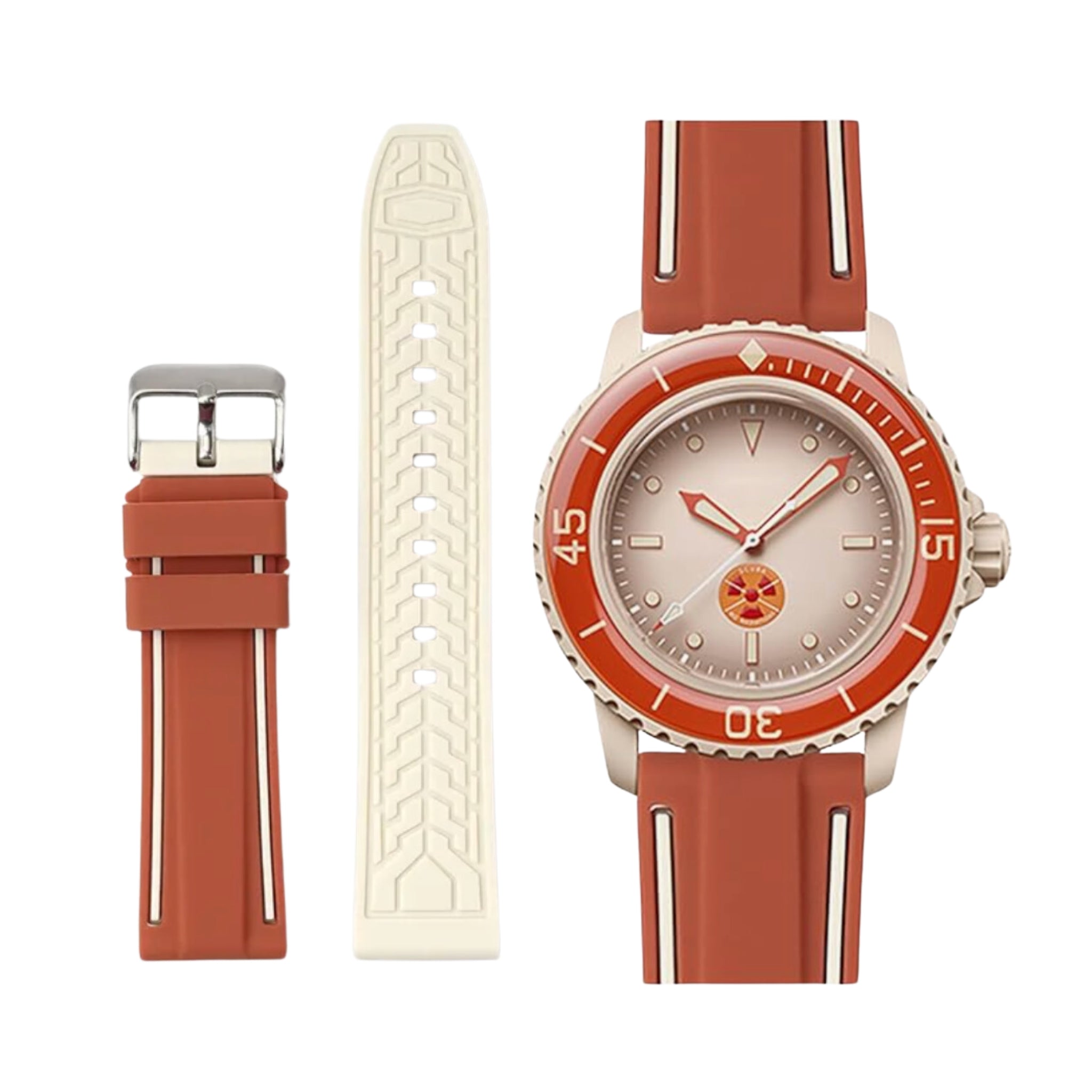 Kautschuk Armband für Blancpain X Swatch – Arctic Ocean - Helvetus DE