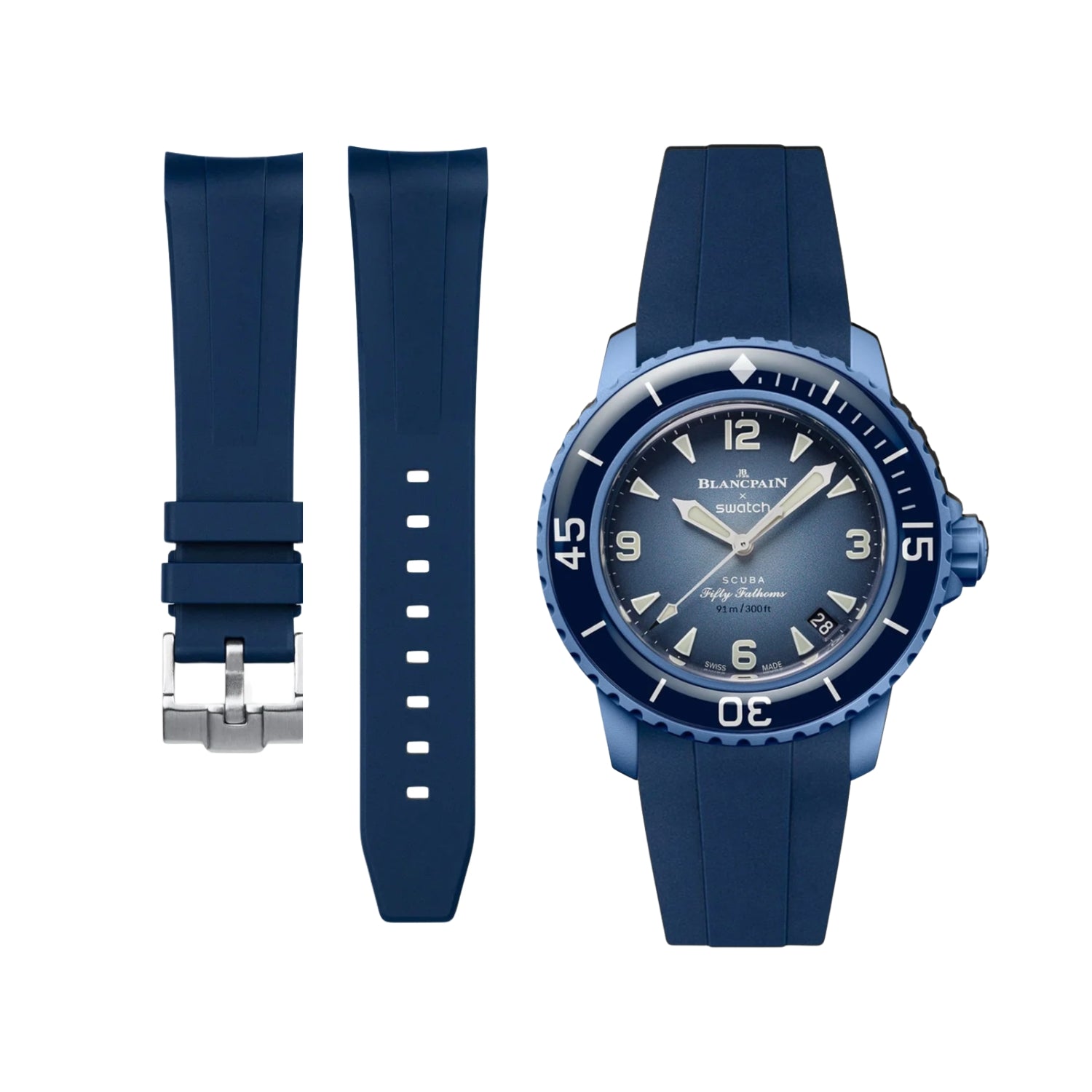 Kautschuk Armband für Blancpain X Swatch - Atlantic Ocean - Helvetus DE