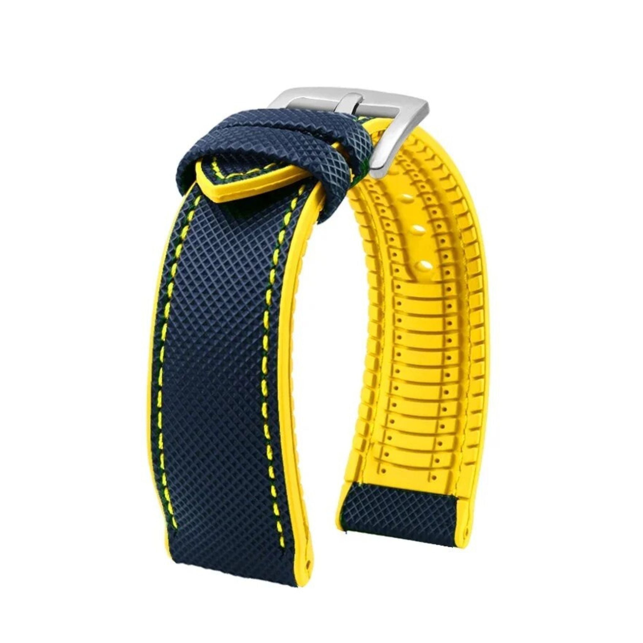 Kautschuk Armband für Blancpain X Swatch – Blau/Gelb - Helvetus DE