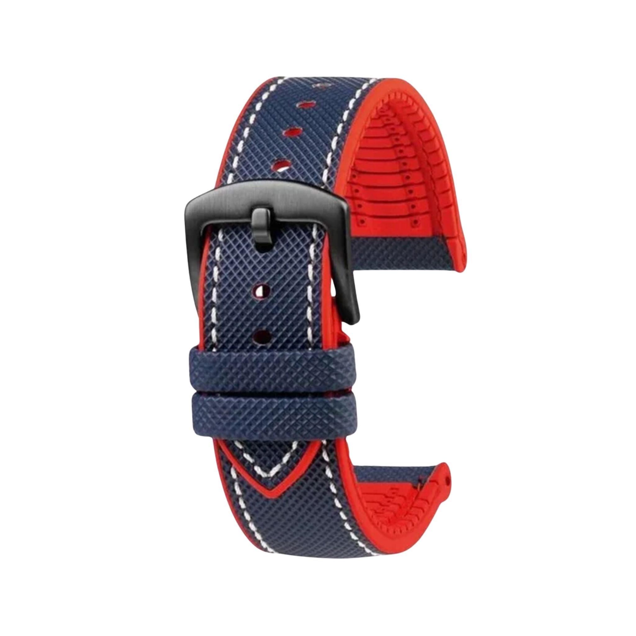 Kautschuk Armband für Blancpain X Swatch – Blau/Rot - Helvetus DE