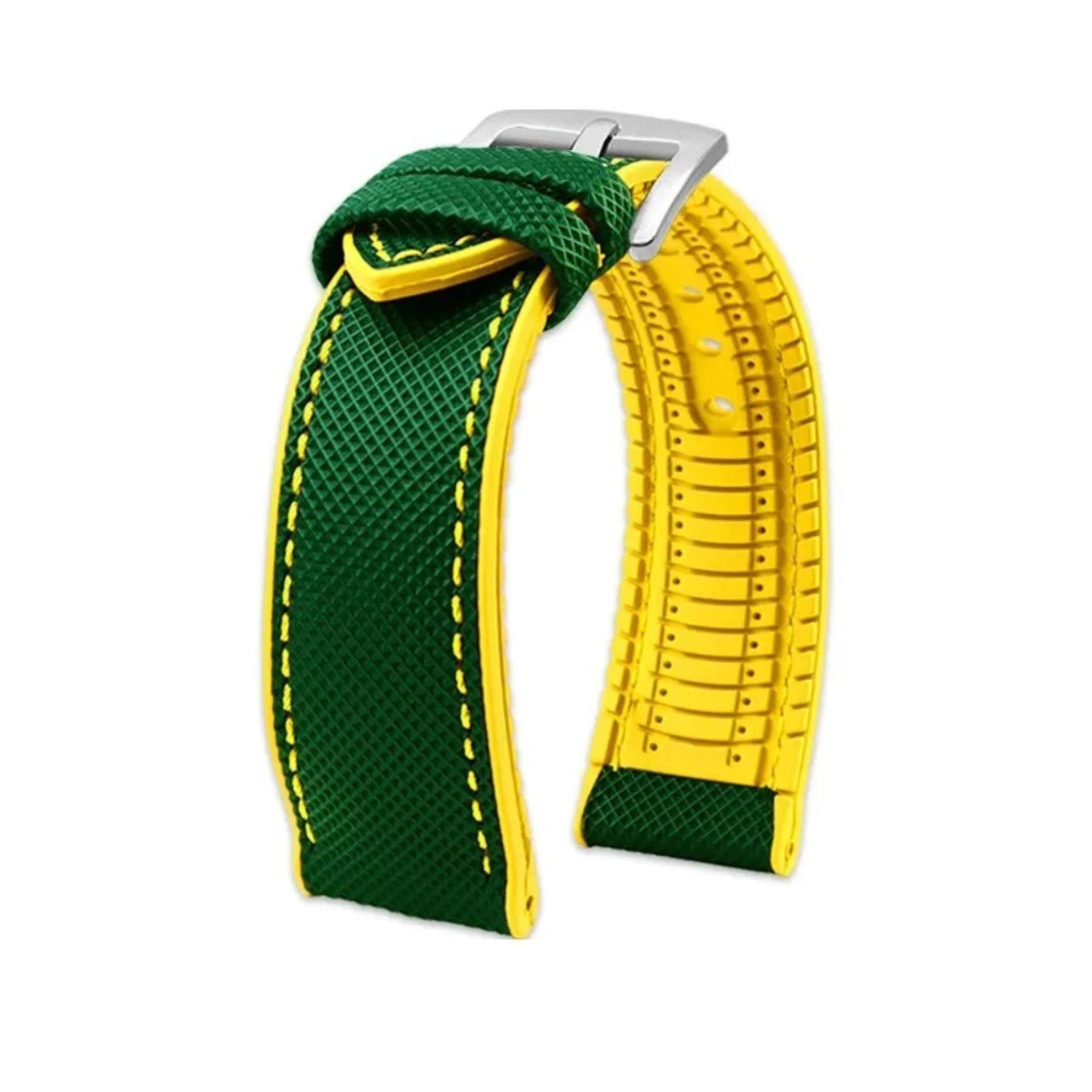 Kautschuk Armband für Blancpain X Swatch – Grün/Gelb - Helvetus DE