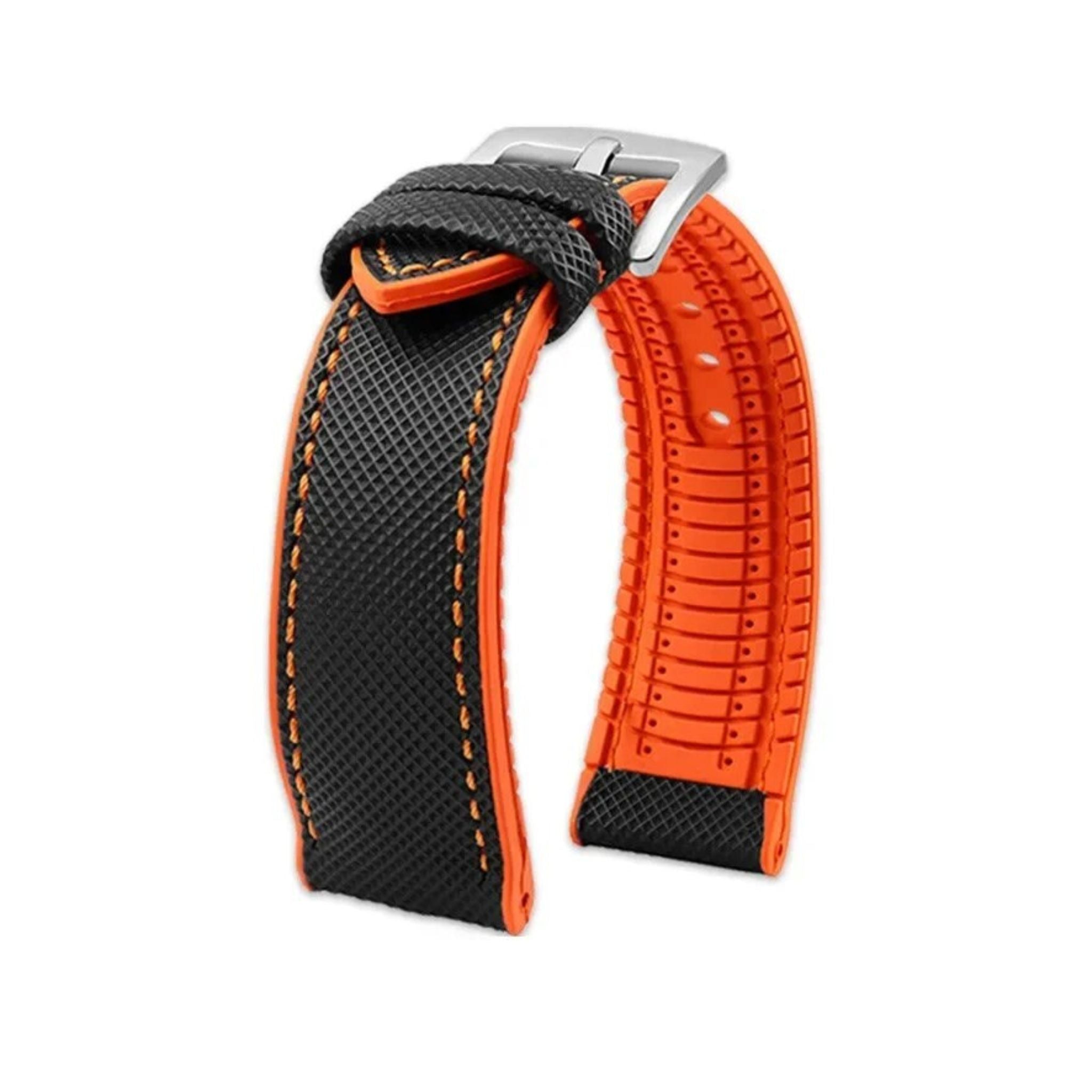 Kautschuk Armband für Blancpain X Swatch – Schwarz/Orange - Helvetus DE