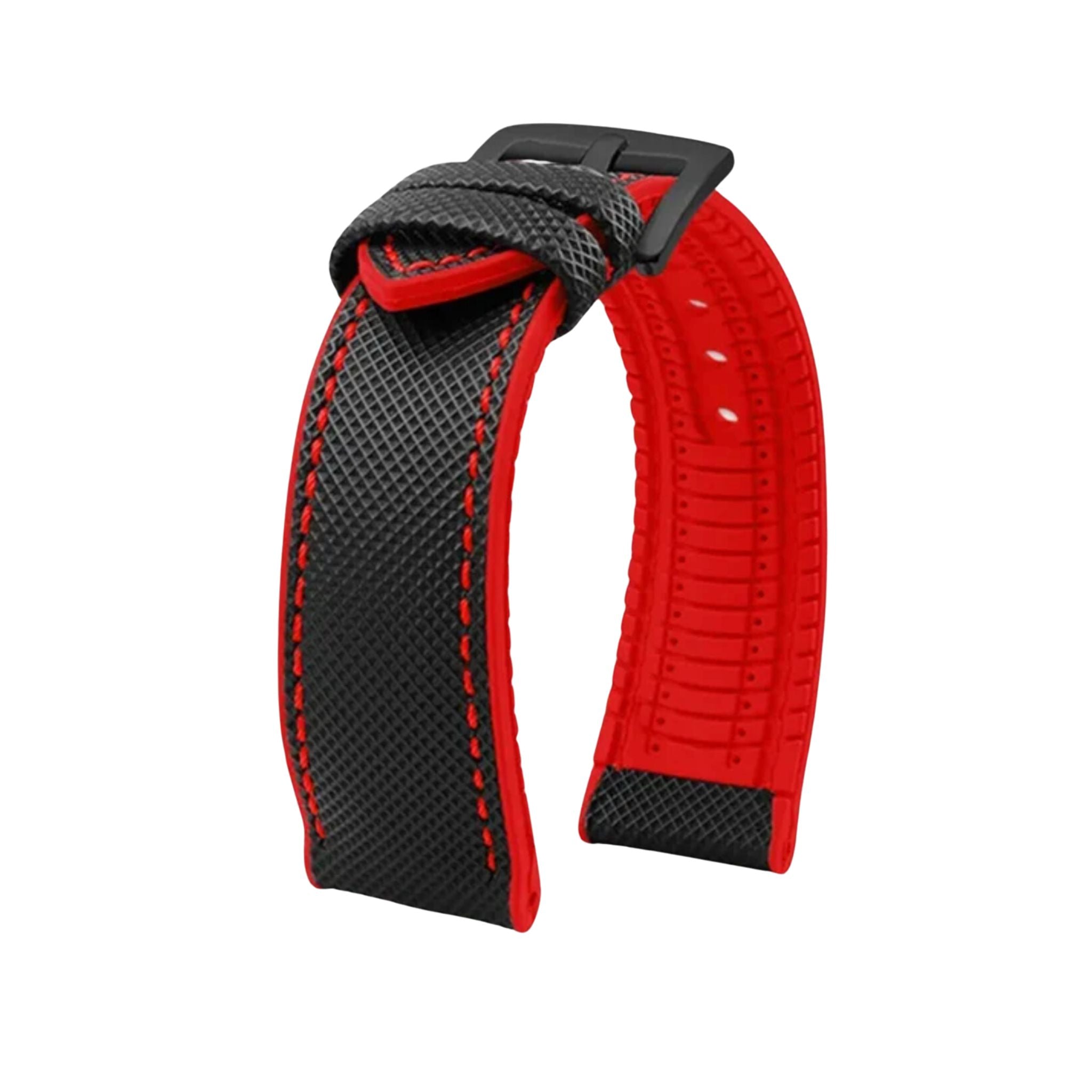 Kautschuk Armband für Blancpain X Swatch – Schwarz/Rot - Helvetus DE