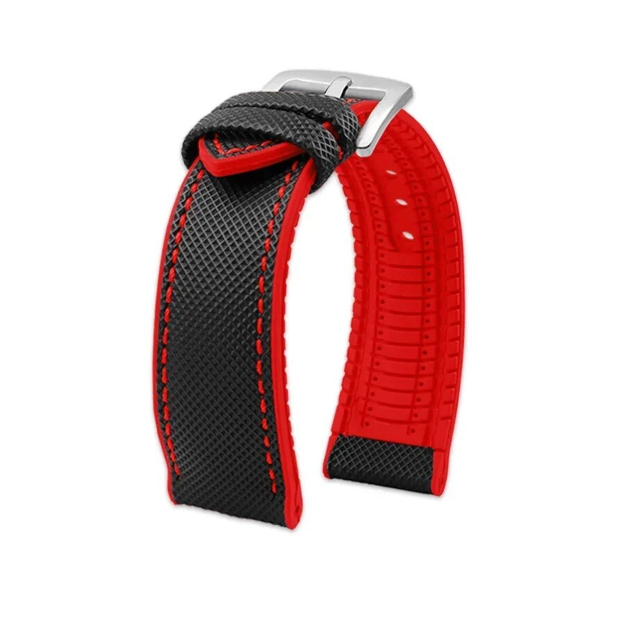 Kautschuk Armband für Blancpain X Swatch – Schwarz/Rot - Helvetus DE