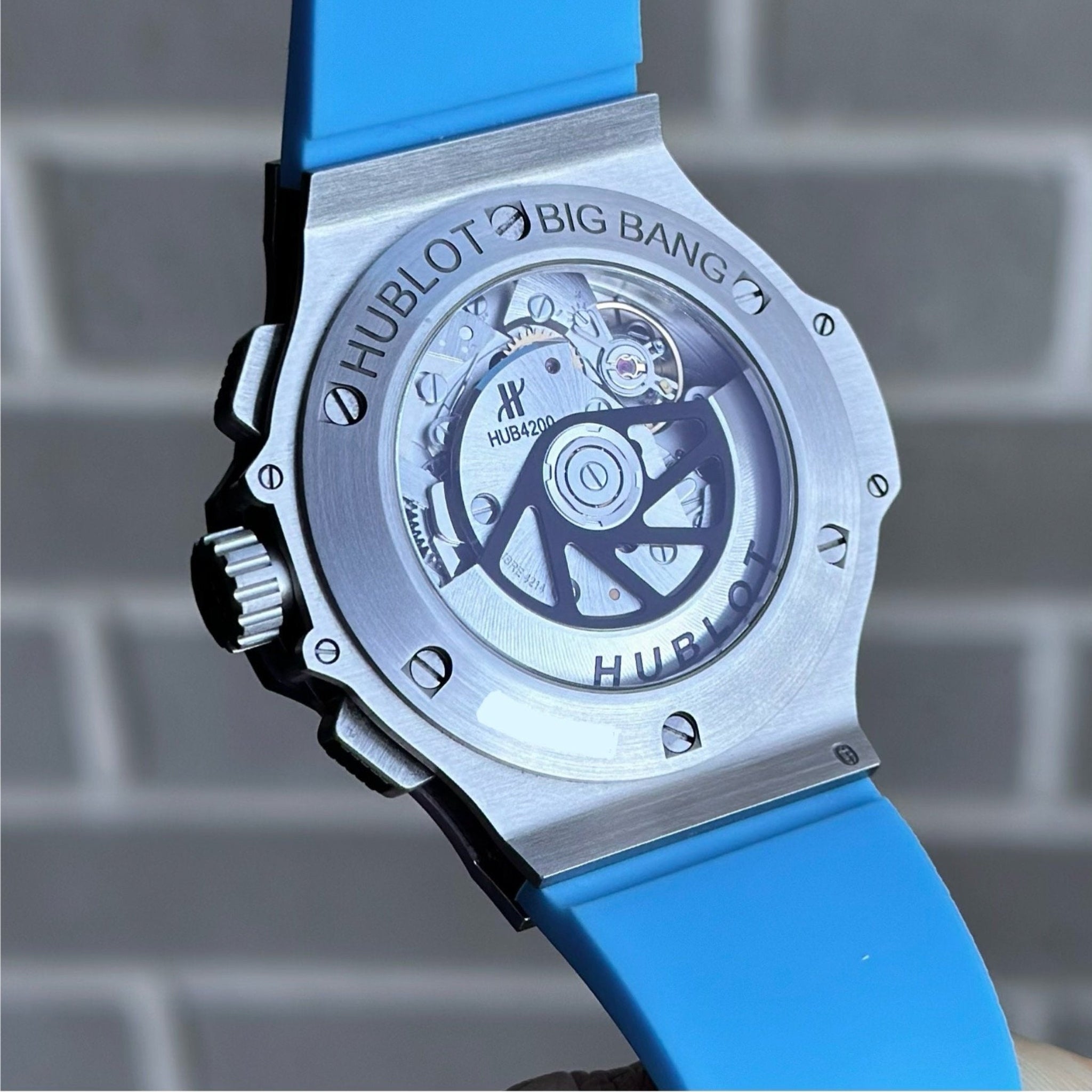 Kautschuk Armband – Für Hublot Big Bang 44mm – Hell Blau - Helvetus DE