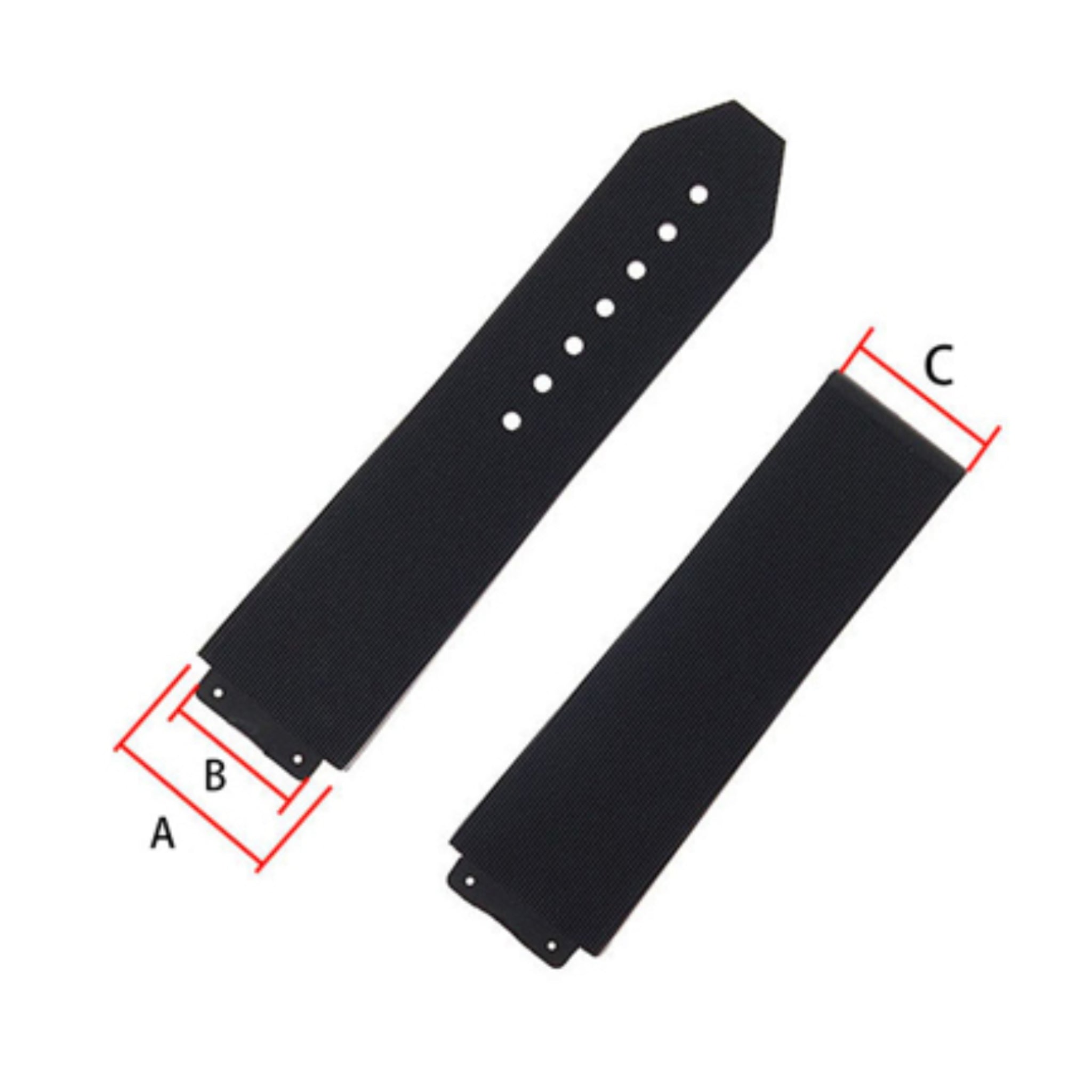 Kautschuk Armband – Für Hublot Classic Fusion – Schwarz - Helvetus DE