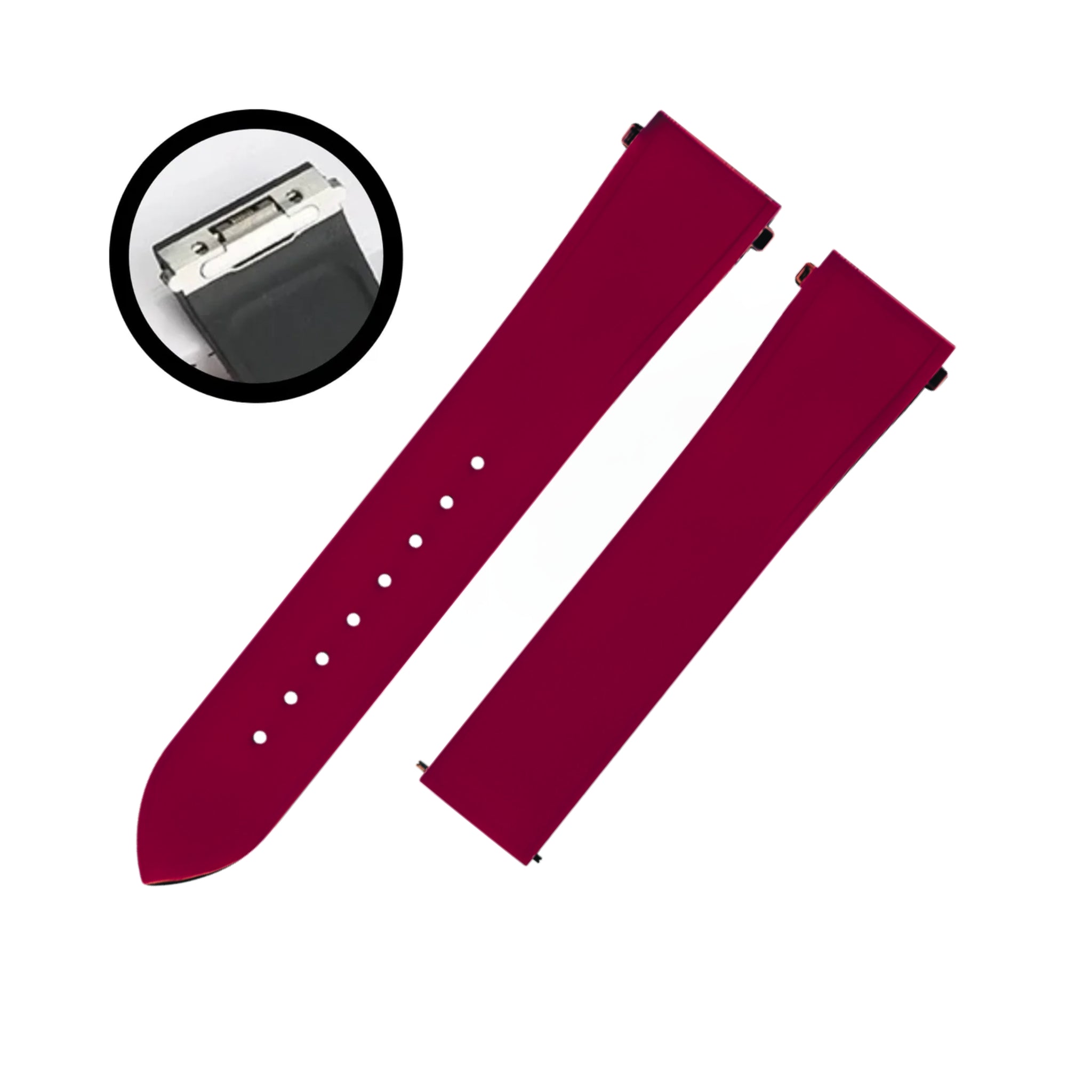 Kautschuk Armband für Santos de Cartier Medium – Bordeaux – Quick Switch/Release - Helvetus DE