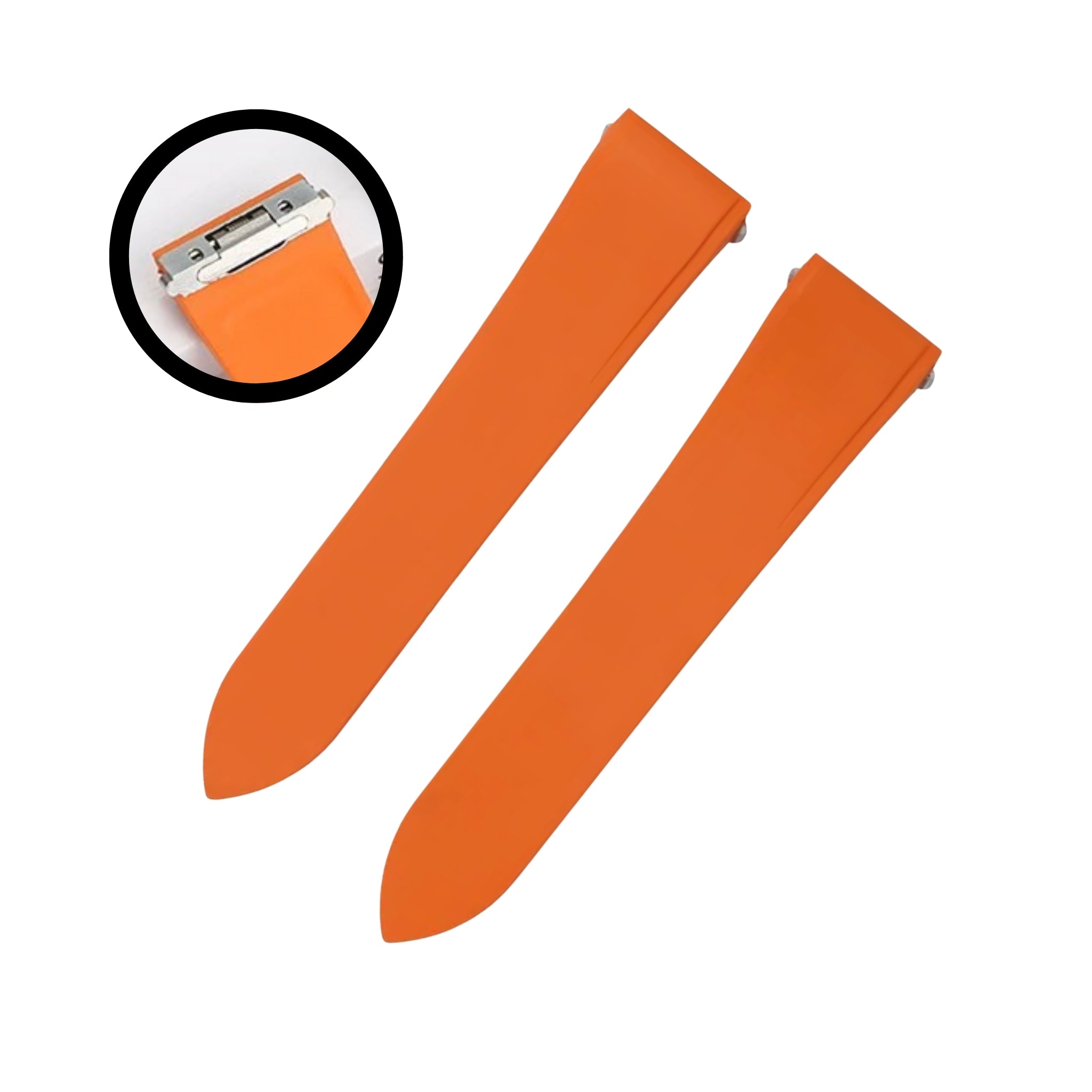 Kautschuk Armband für Santos de Cartier Medium/Large – Orange – Quick Switch/Release - Helvetus DE