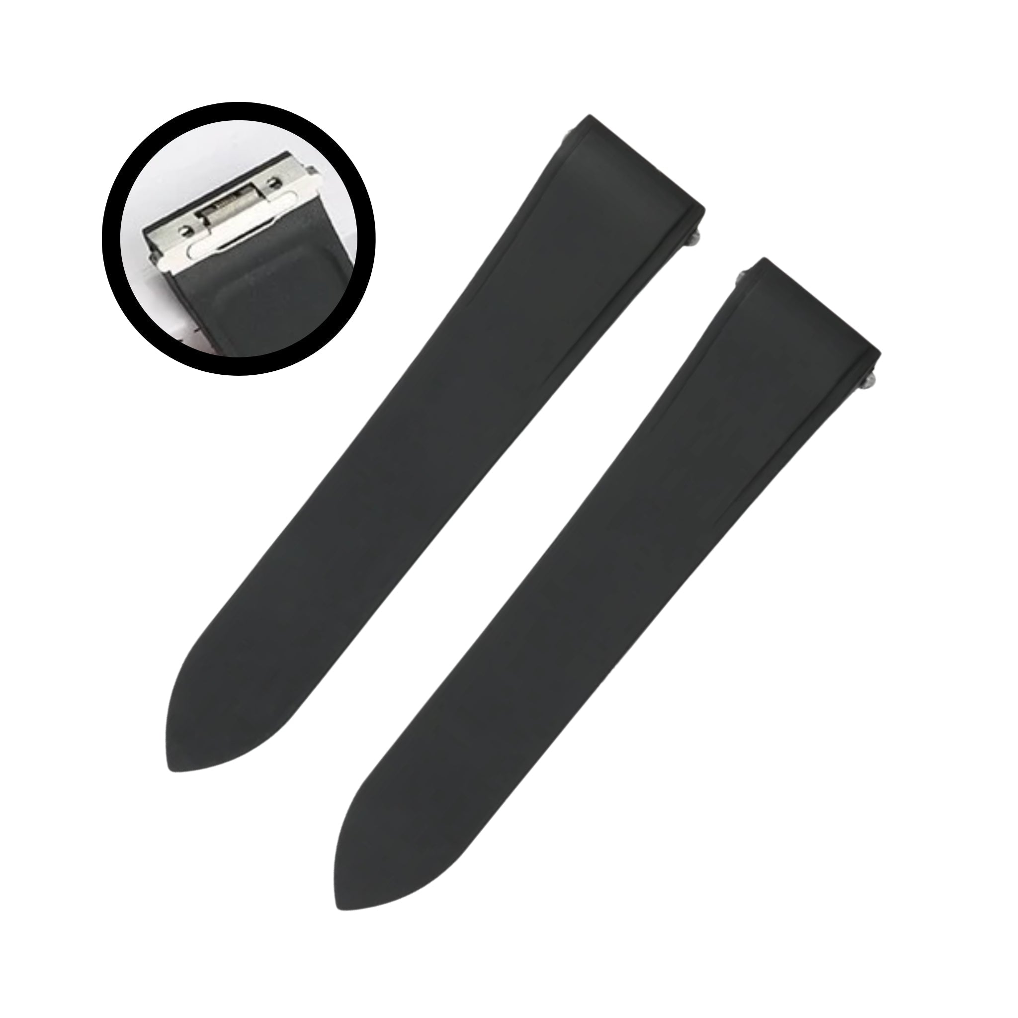 Kautschuk Armband für Santos de Cartier Medium/Large – Schwarz – Quick Switch/Release - Helvetus DE