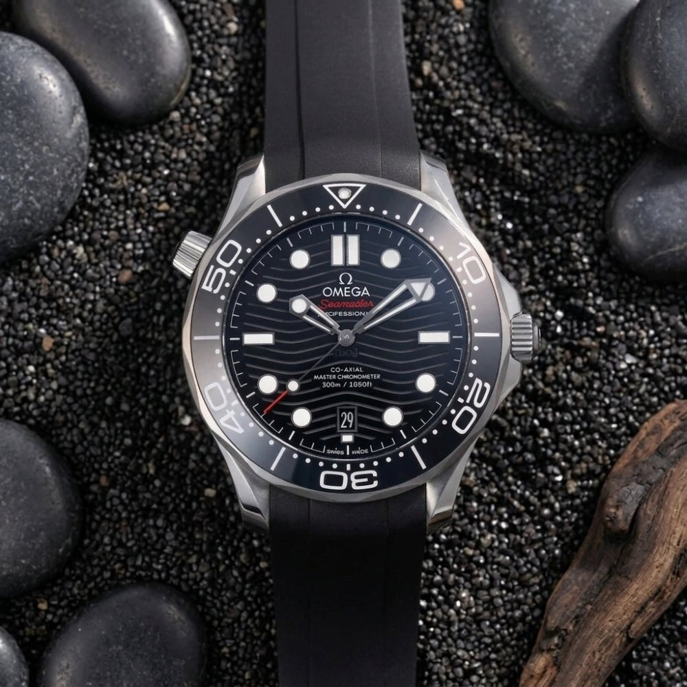 Kautschukarmband – Für Omega Seamaster 300 – Schwarz - Helvetus DE