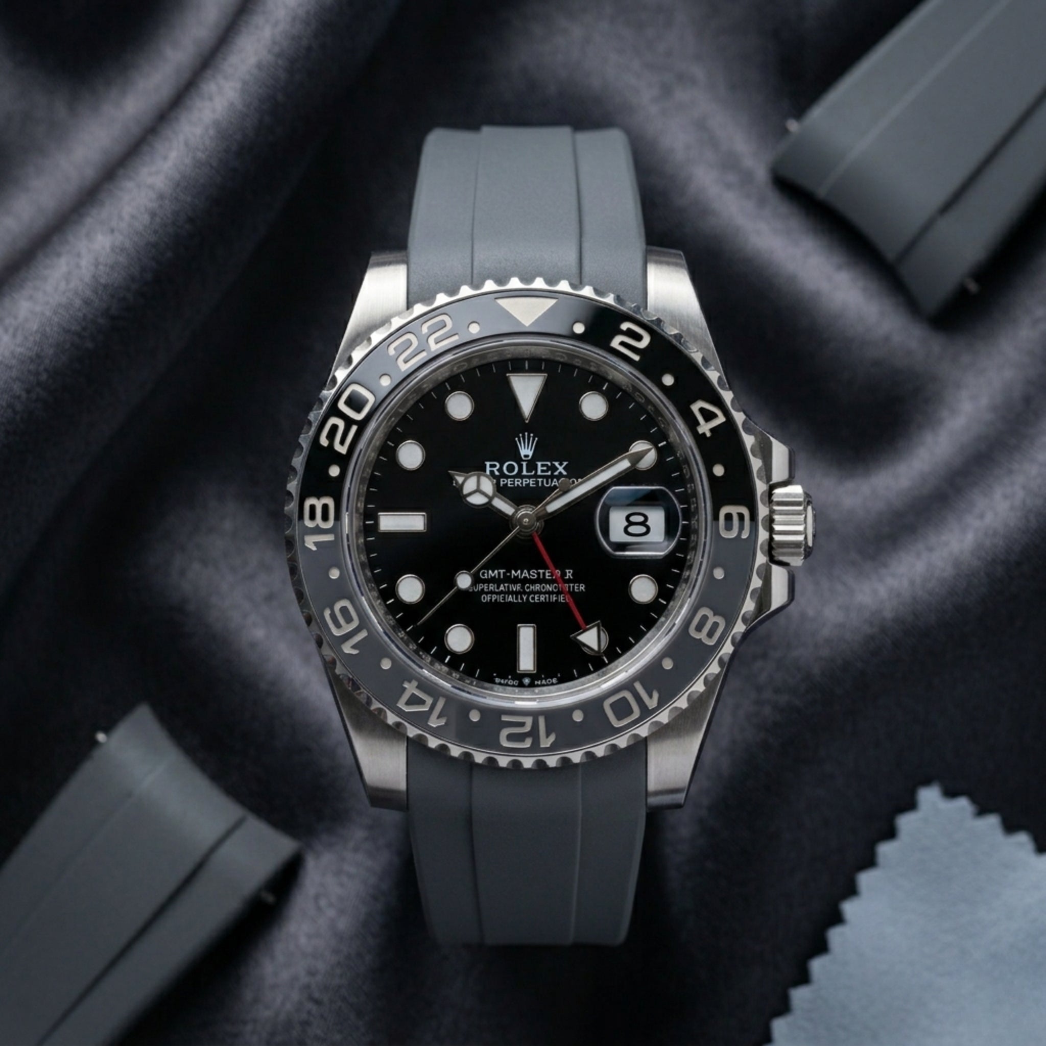 Kautschukarmband für Rolex GMT - Master II – Grau - Helvetus DE