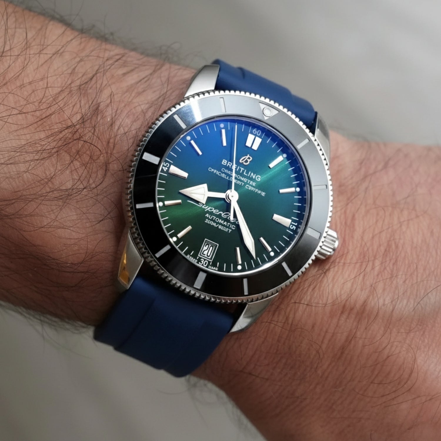 Kautschukarmband – Für alle Breitling Superocean Modelle – Dunkel Blau - Helvetus DE