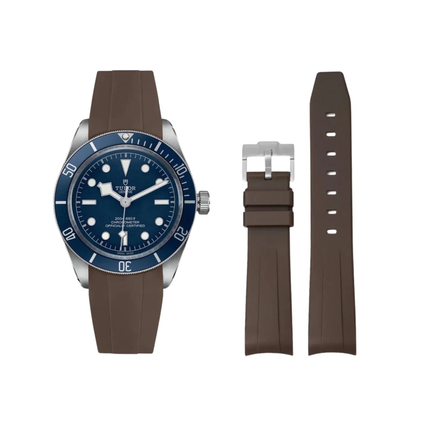 Kautschukarmband - Für alle Tudor Black Bay Modelle - Braun - Helvetus DE