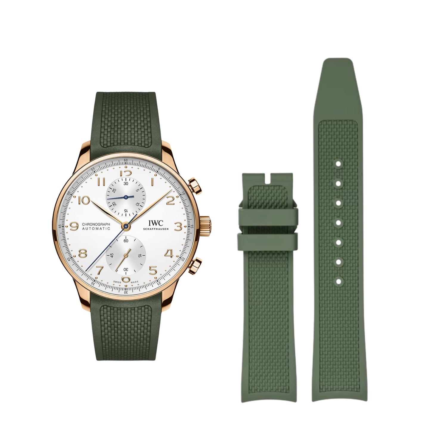 Kautschukarmband - Für IWC Portugieser - Grün - Helvetus DE