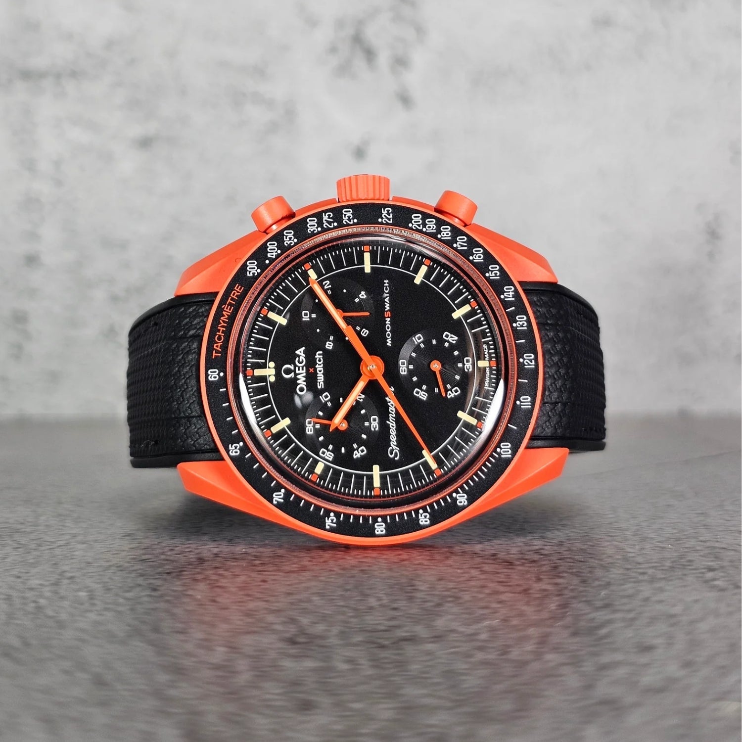 Kautschukarmband – Für Mission on Earth Lava | Omega X Swatch | MoonSwatch – Schwarz mit Schwarz - Helvetus DE