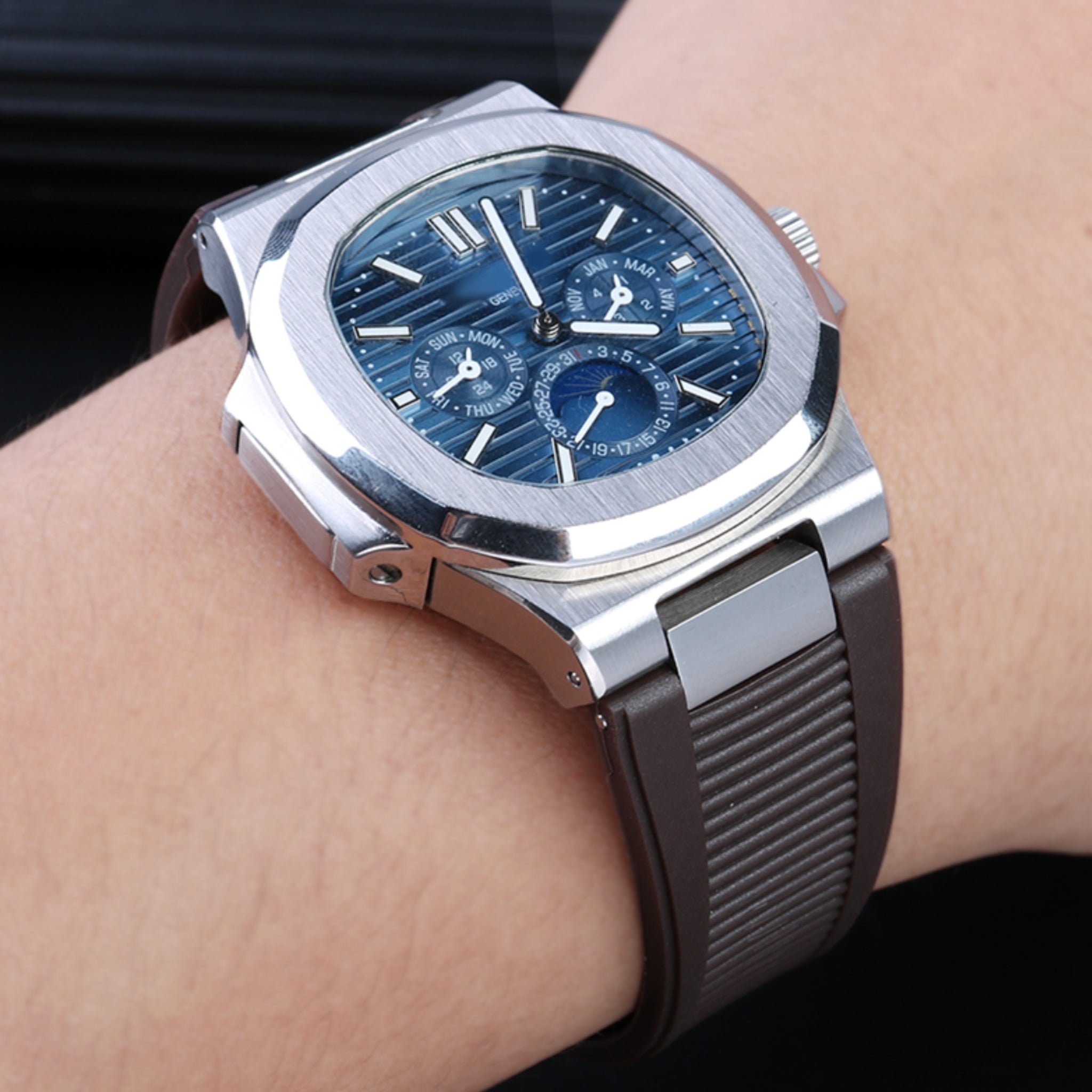 Kautschukarmband – Für Patek Philippe Nautilus – Braun - Helvetus DE