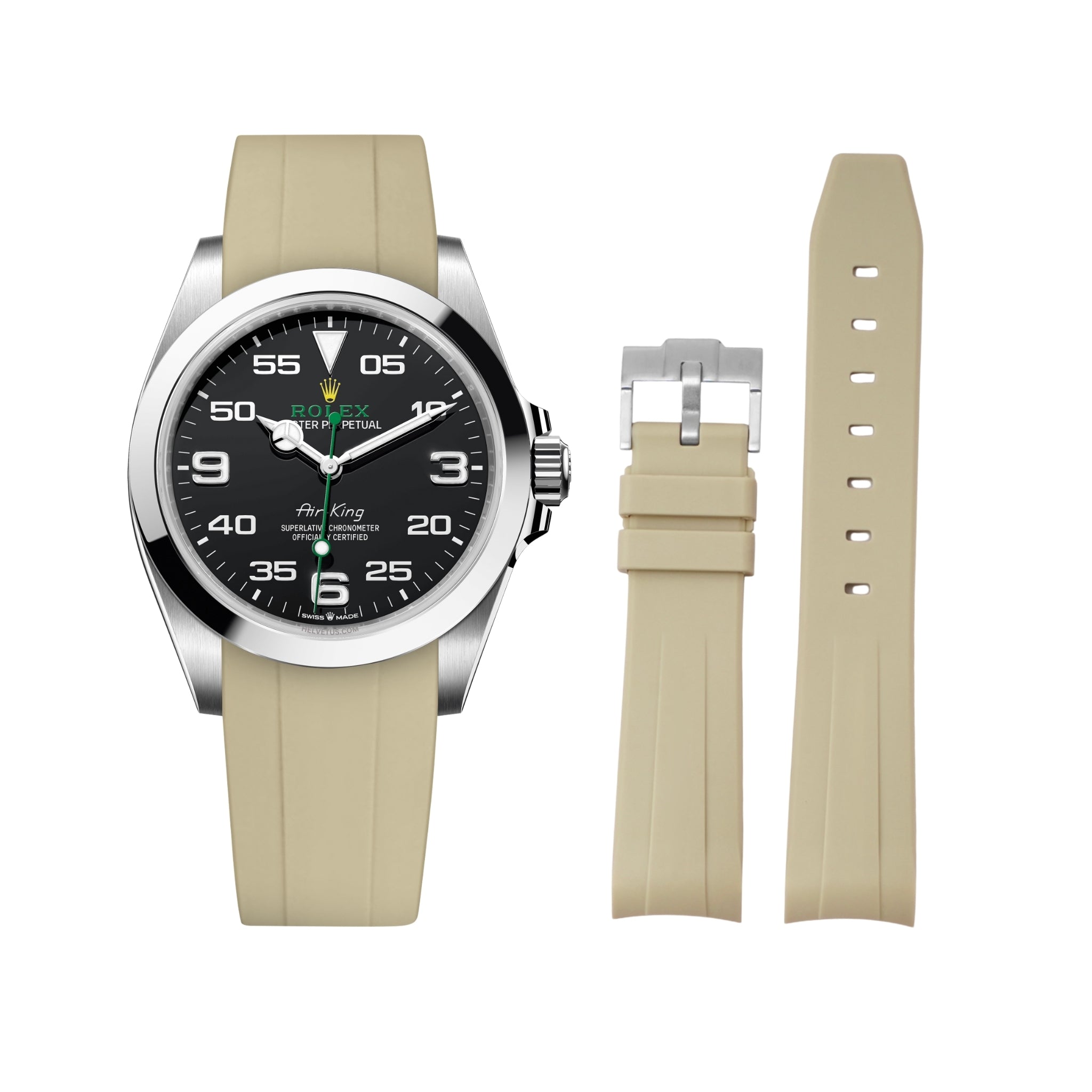 Kautschukarmband für Rolex Air - King 126900/116900 – Beige - Helvetus DE