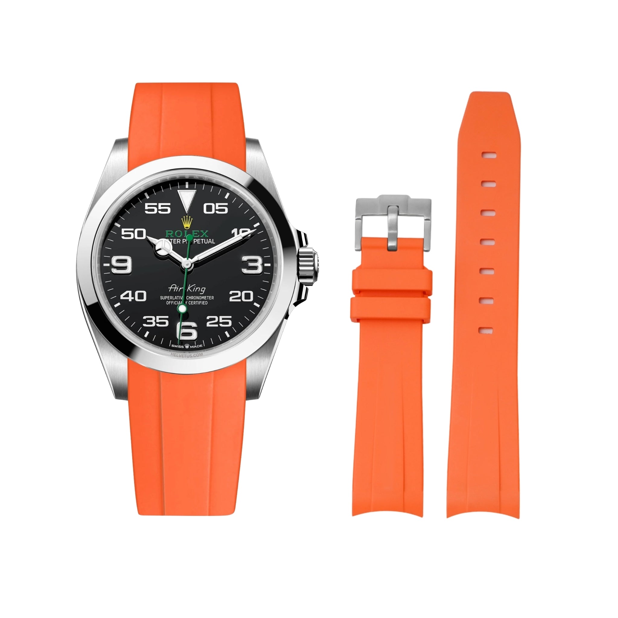 Kautschukarmband für Rolex Air - King 126900/116900 – Orange - Helvetus DE